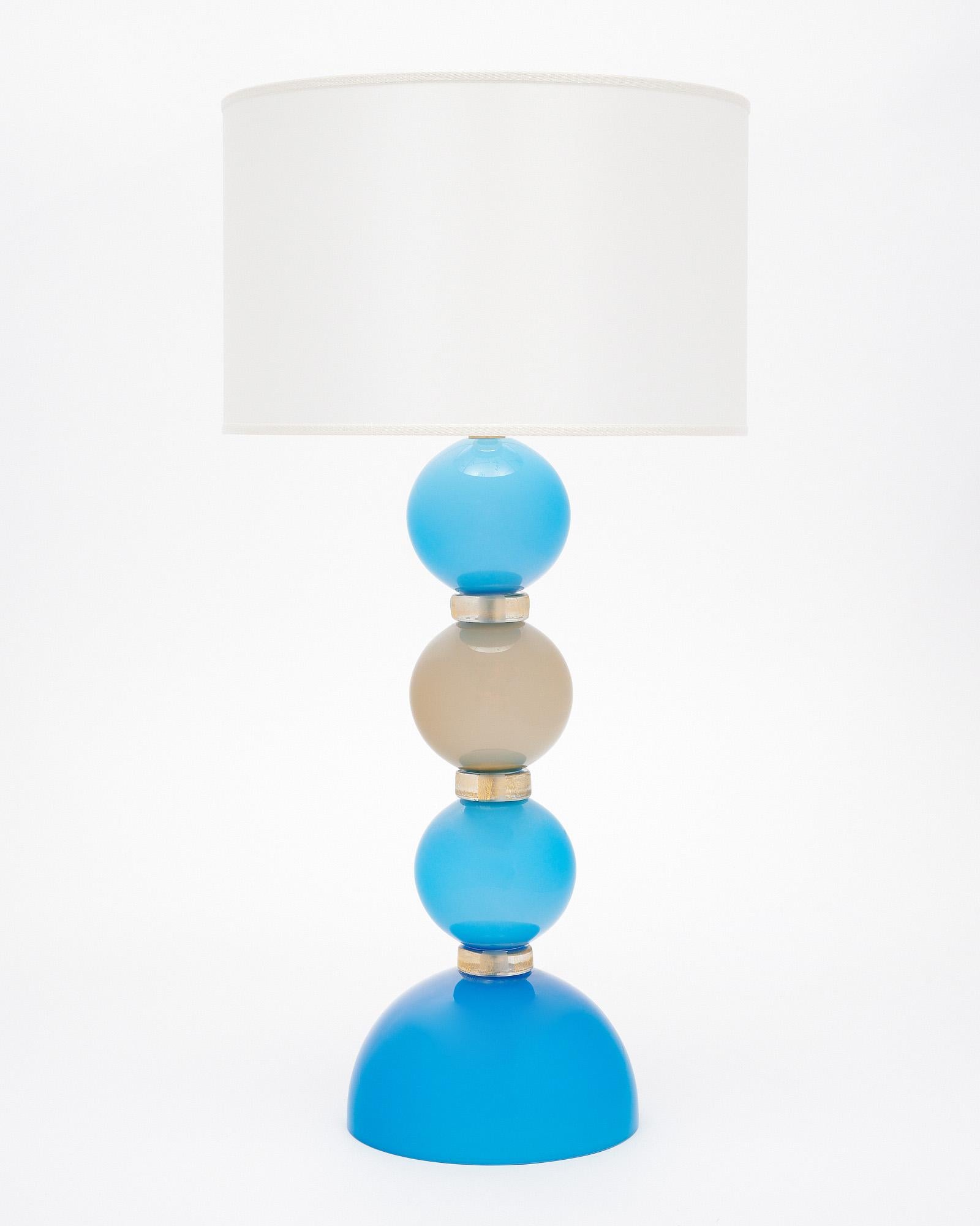 Murano Glass Blue and Gray Lamps For Sale 2