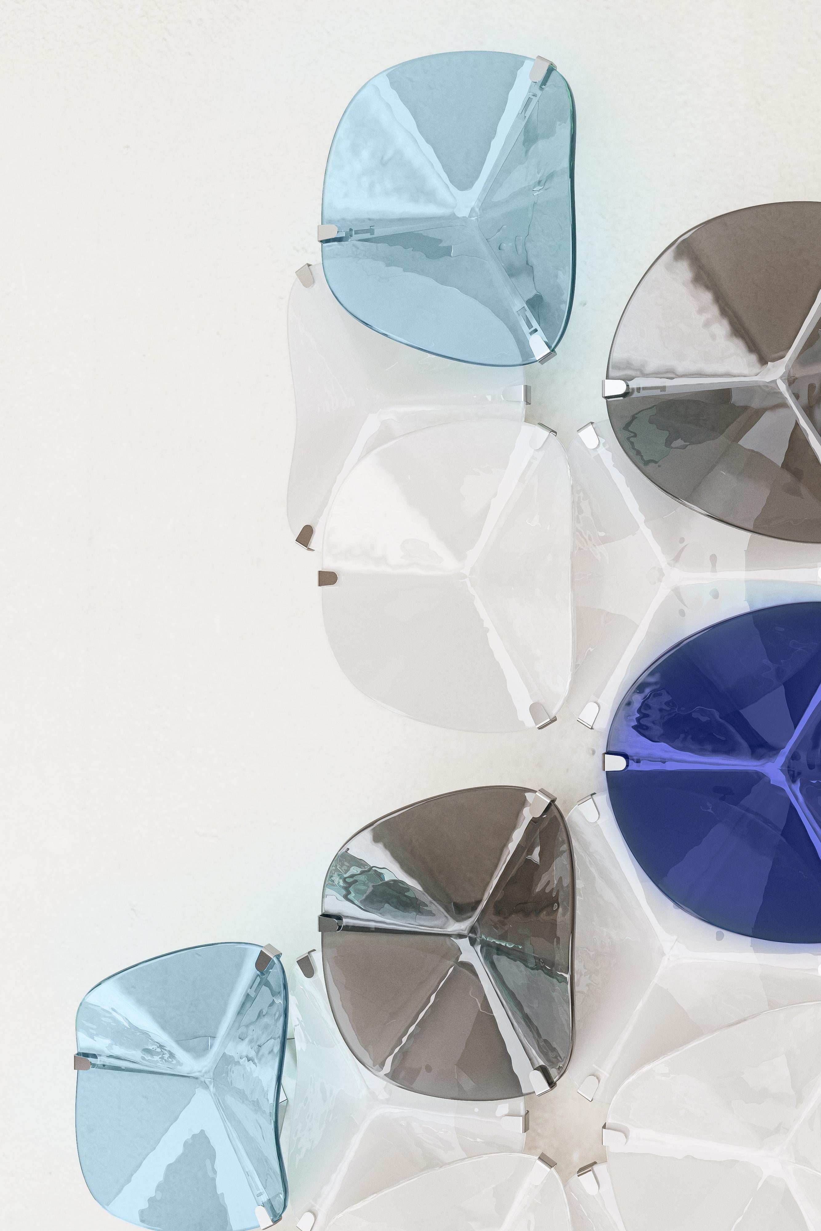 Appliques murales en mosaïque bleue et verte en verre de Murano faites à la main en Espagne en vente 2