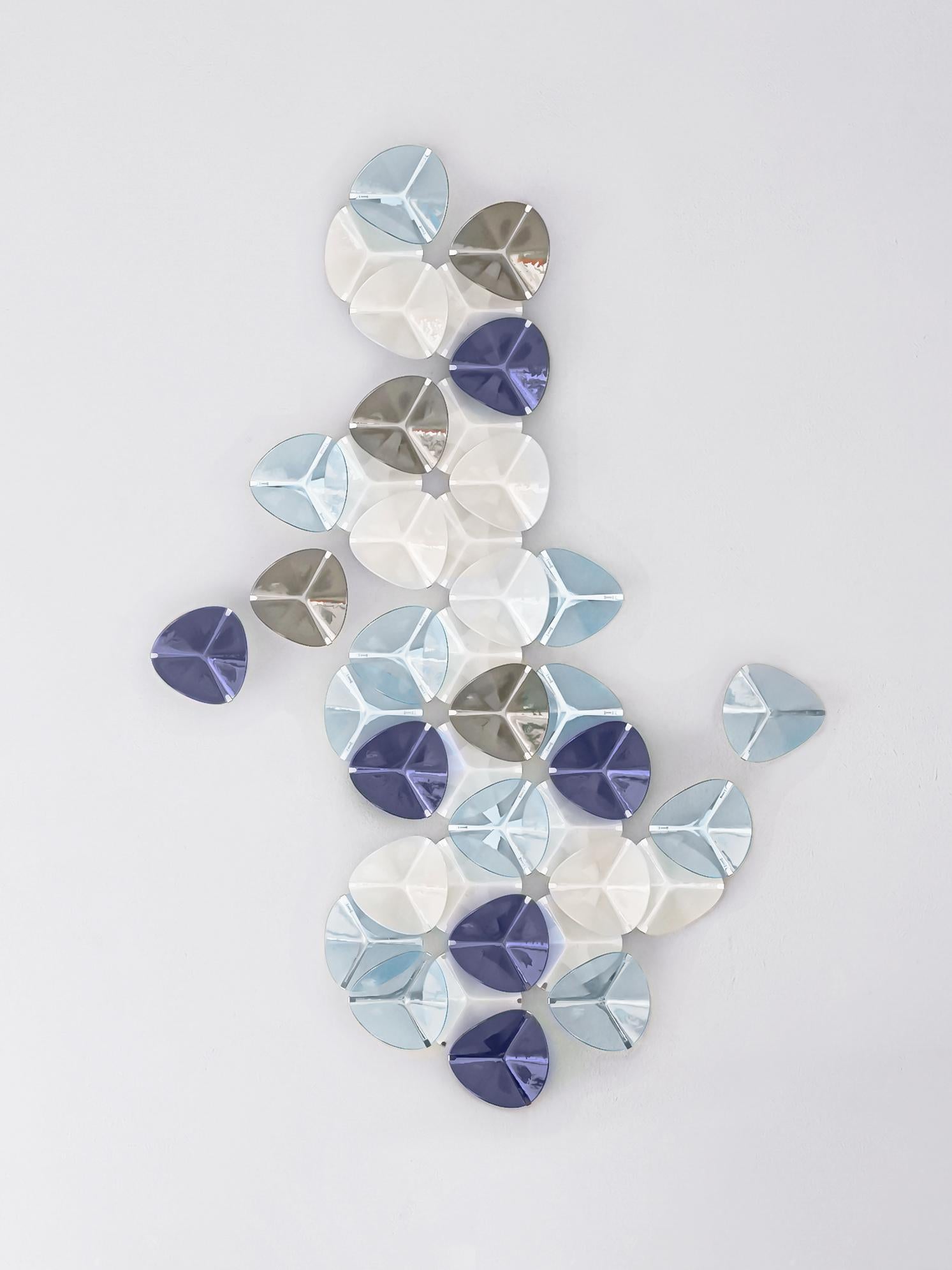Appliques murales en mosaïque bleue et verte en verre de Murano faites à la main en Espagne en vente 5