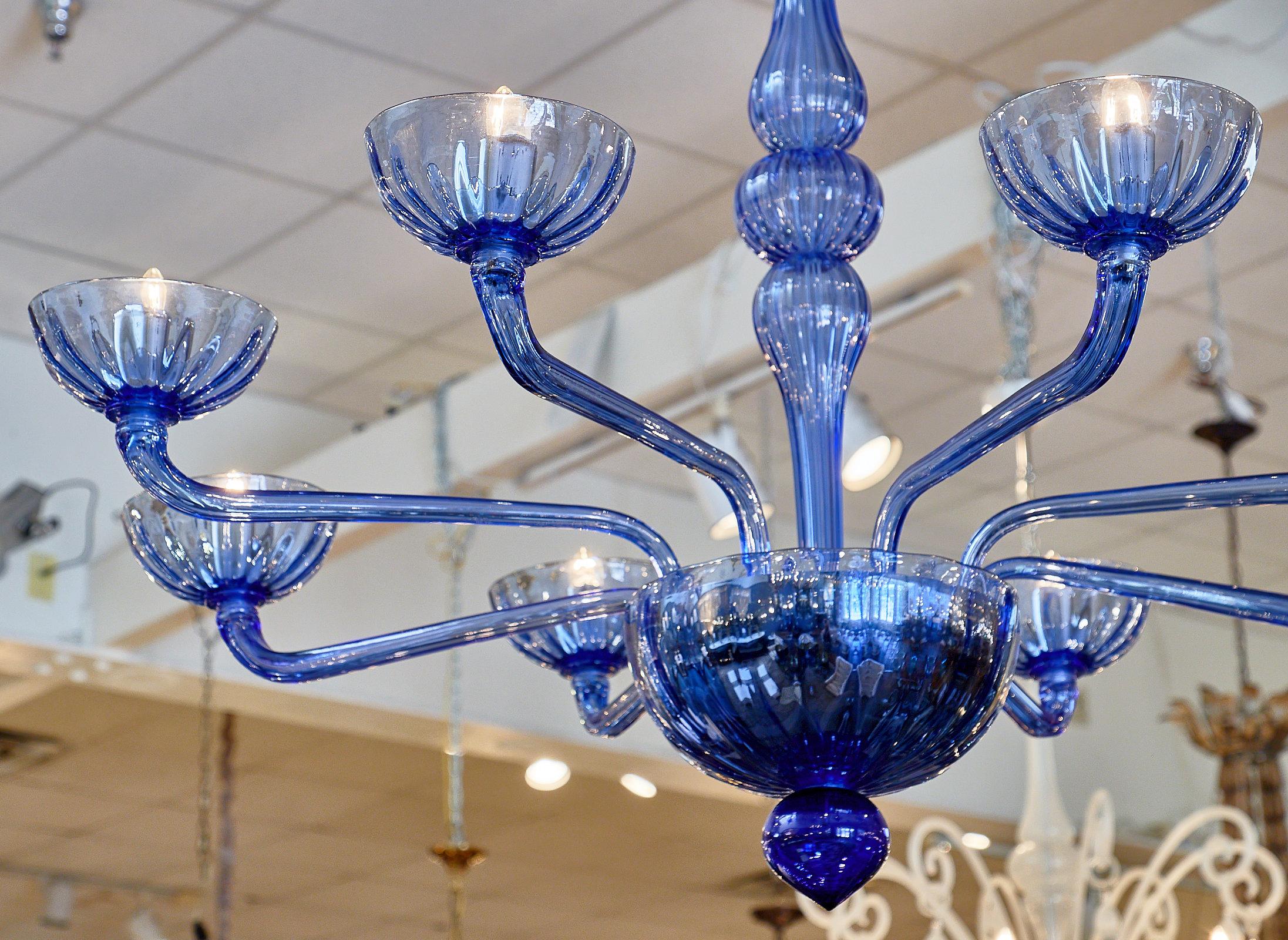 blue murano chandelier