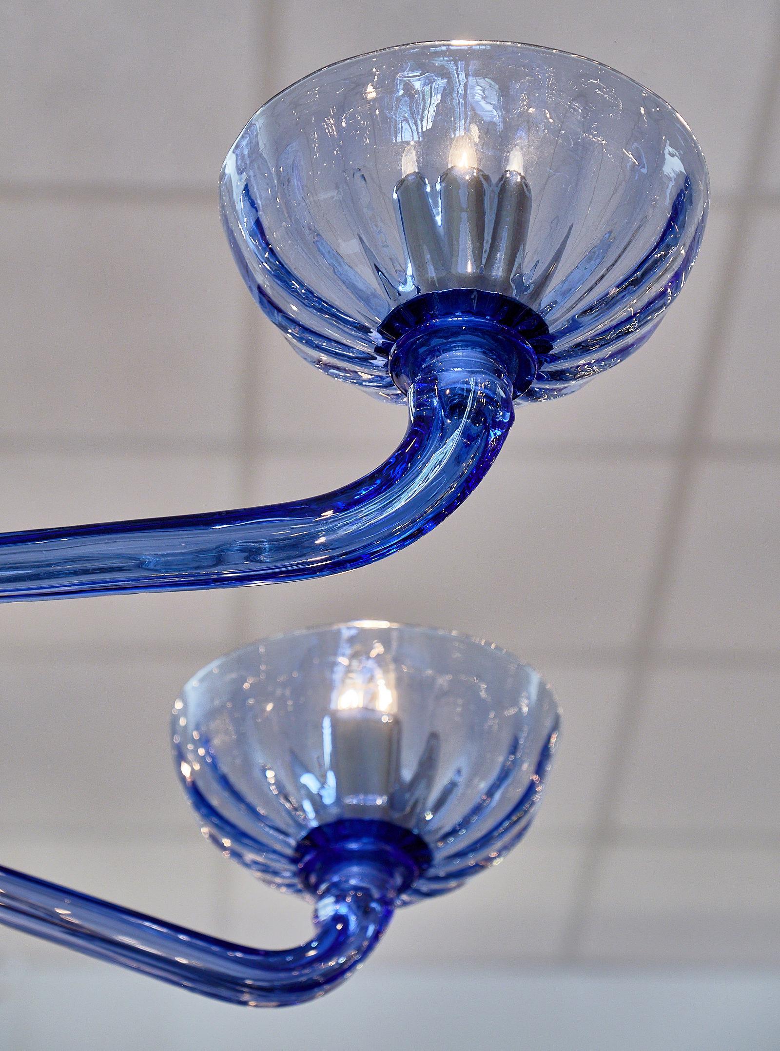 Murano Glass Blue Chandelier 1
