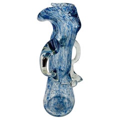 Vase sculptural en verre de Murano bleu circa 1950 arbre