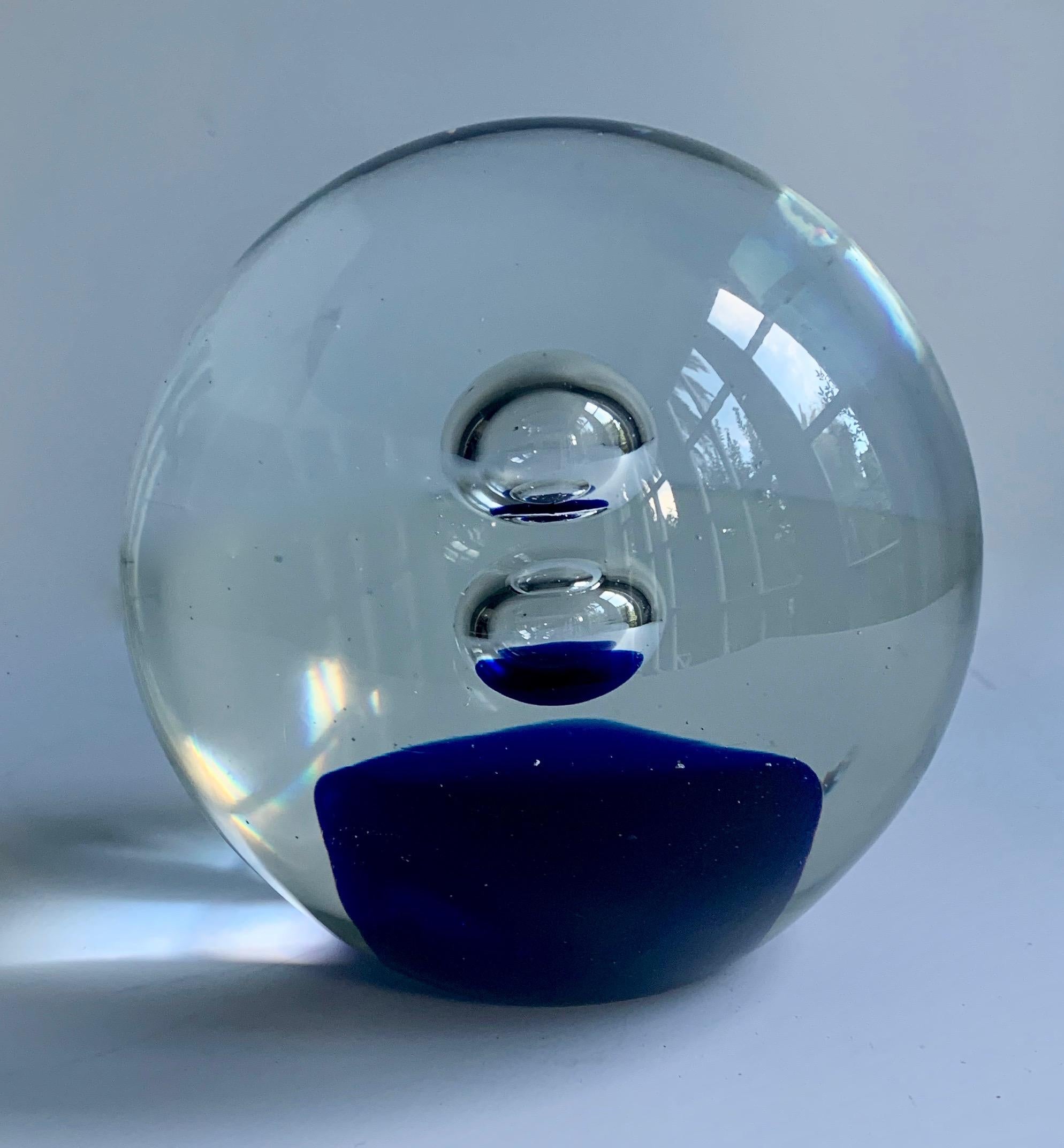 Mid-Century Modern Murano Glass Blue Paperweight