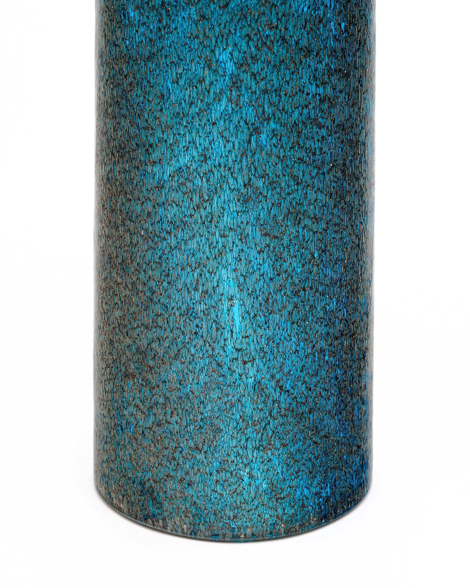 Murano Glass Blue “Pulegoso” Lamps In New Condition For Sale In Austin, TX