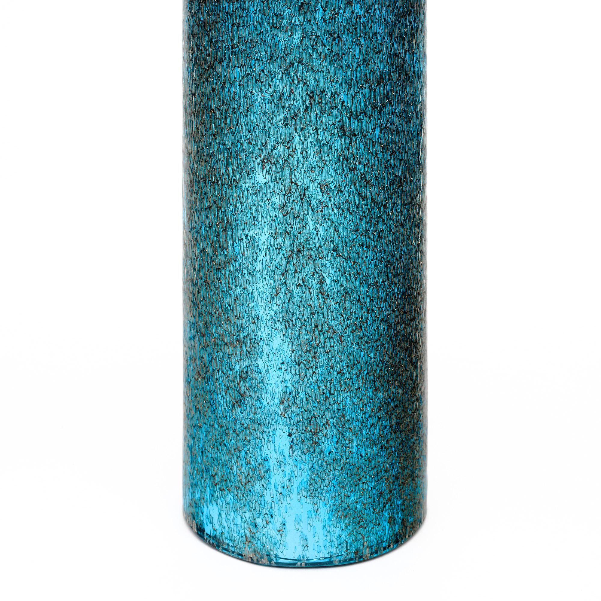 Murano Glass Blue “Pulegoso” Lamps For Sale 2