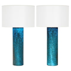 Lampade "Pulegoso" in vetro di Murano blu