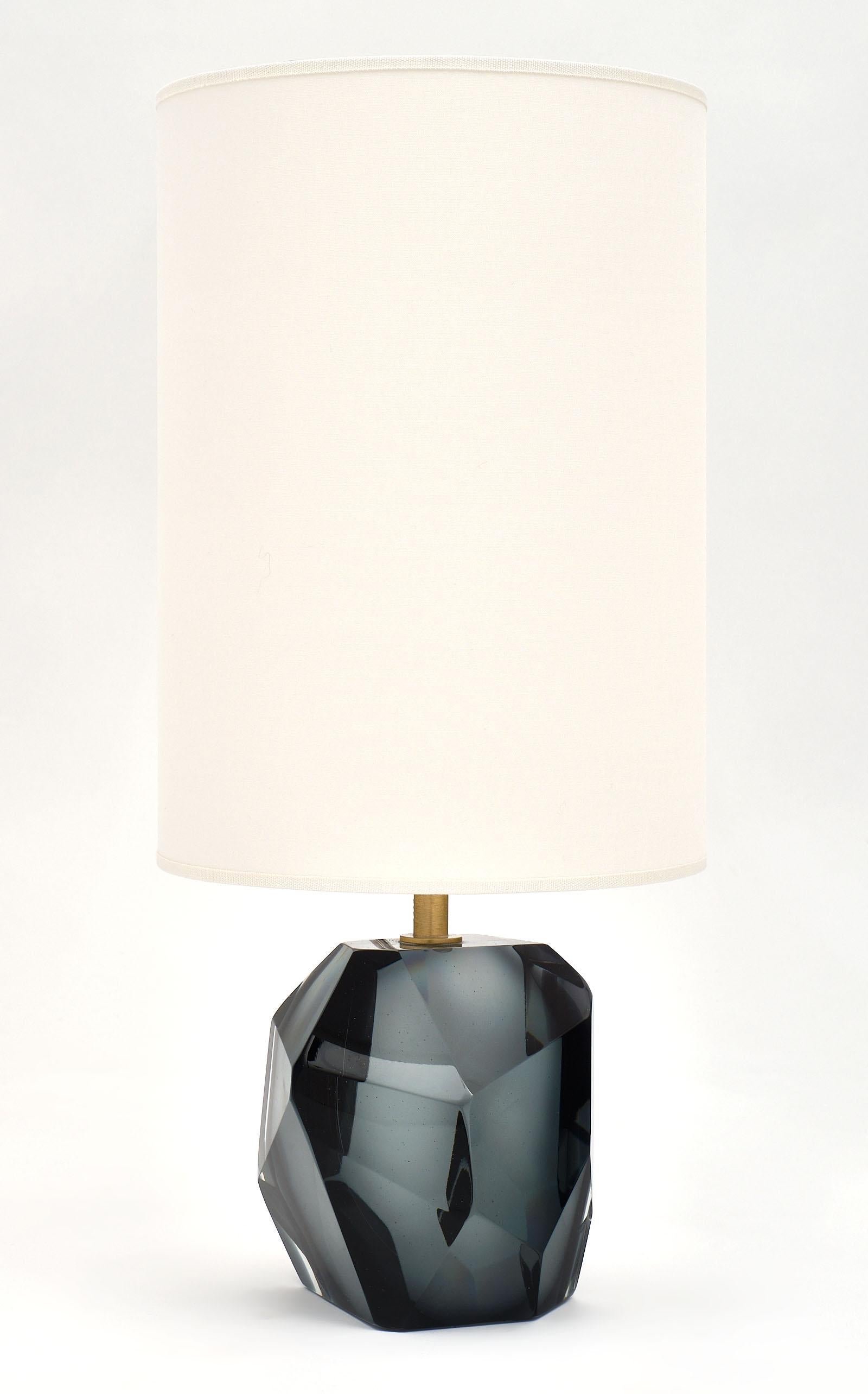 Lámpara de cristal de Murano Roca Azul - Individual Latón en venta