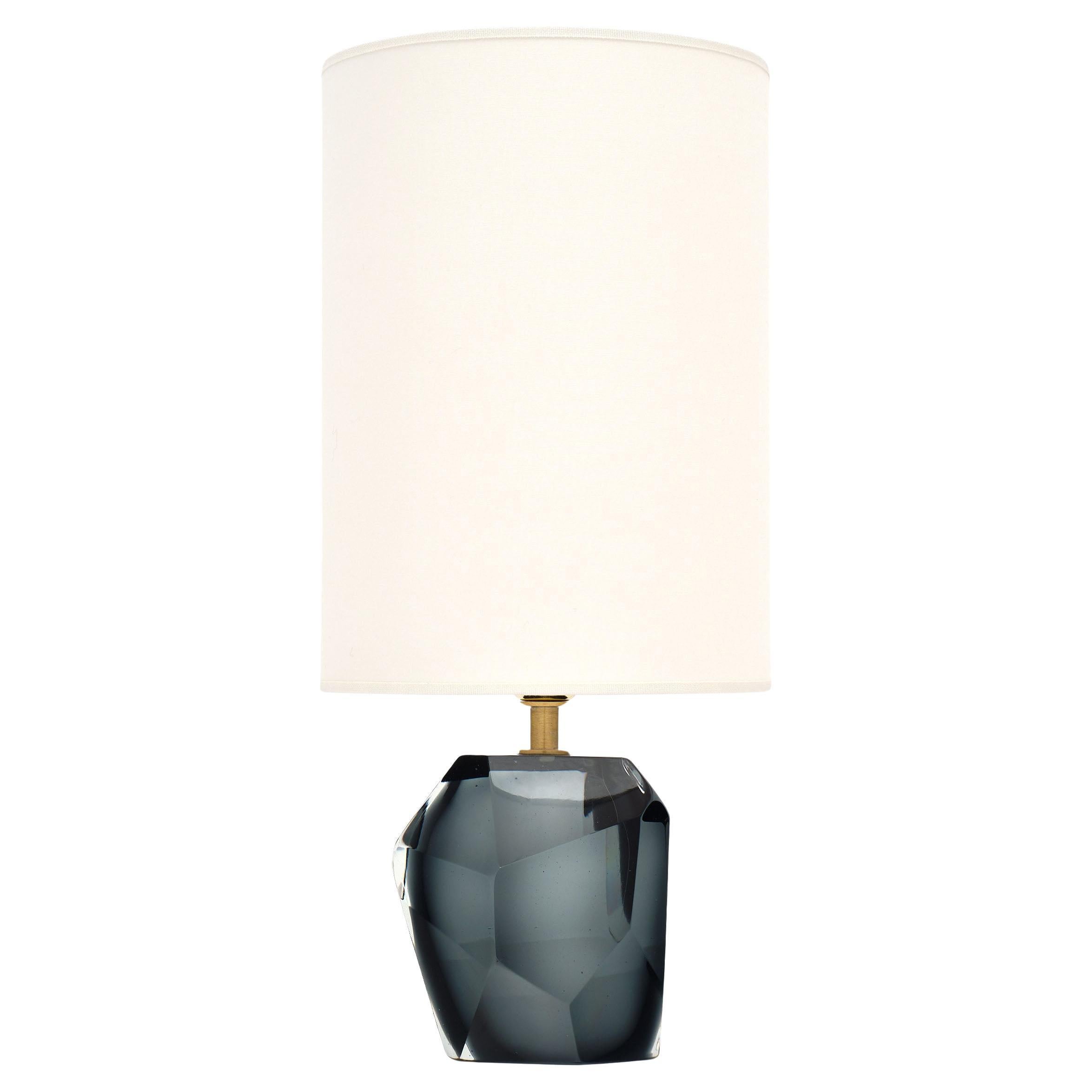 Lampe à roche bleue en verre de Murano - simple
