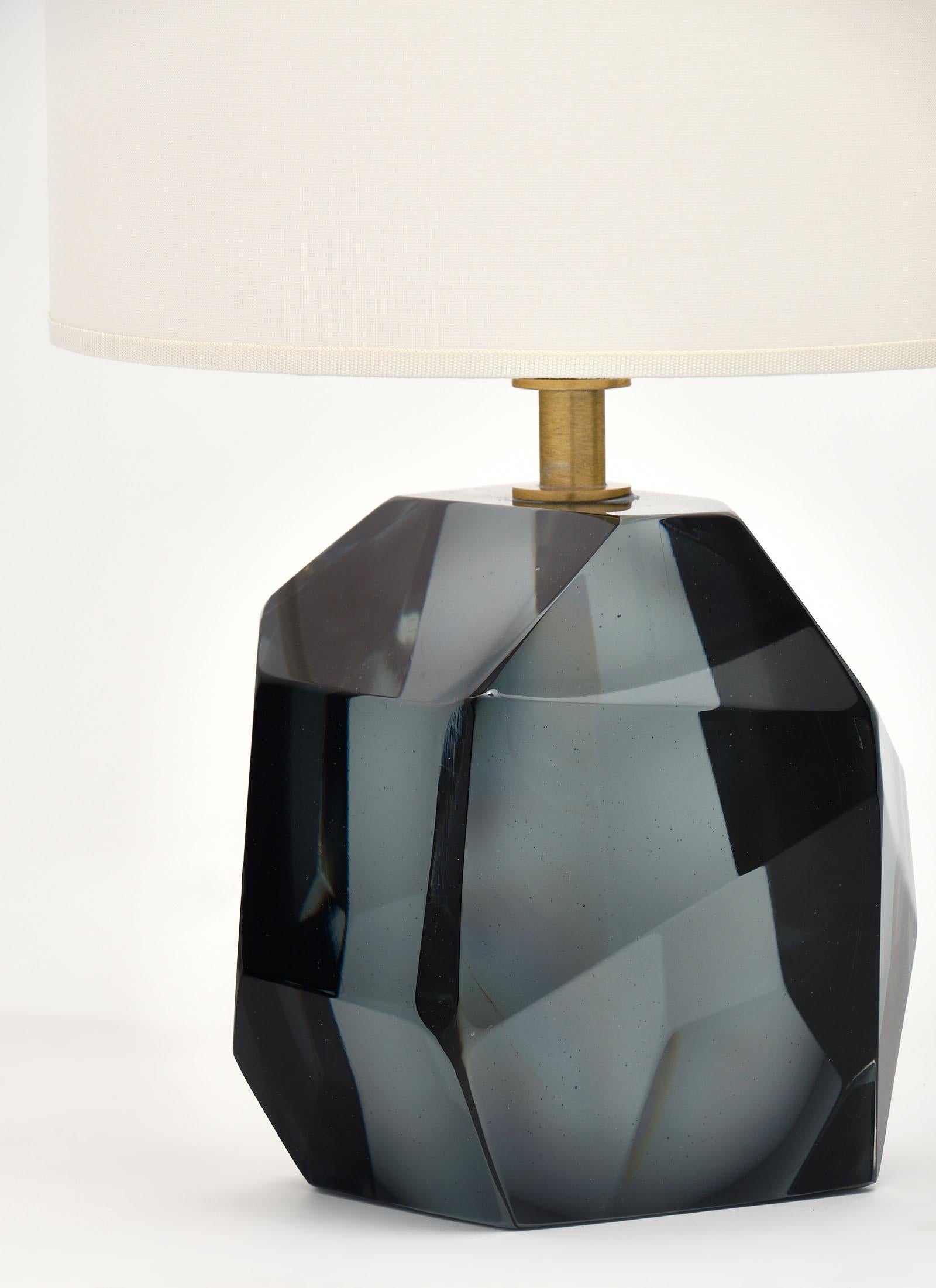 Contemporary Murano Glass Blue Rock Lamps For Sale