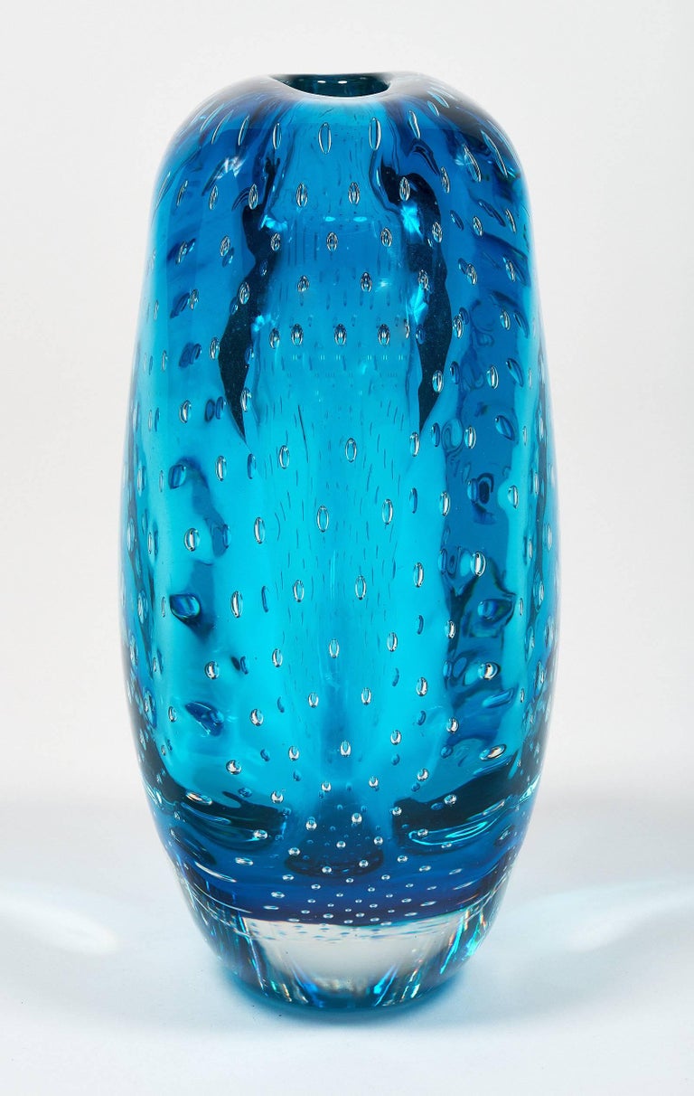 Murano Glass Blue “Sommerso” Vase at 1stDibs