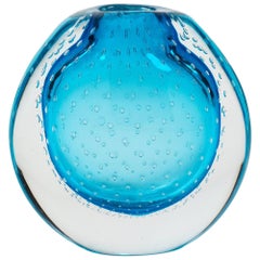 Murano Glass Blue “Sommerso” Vase