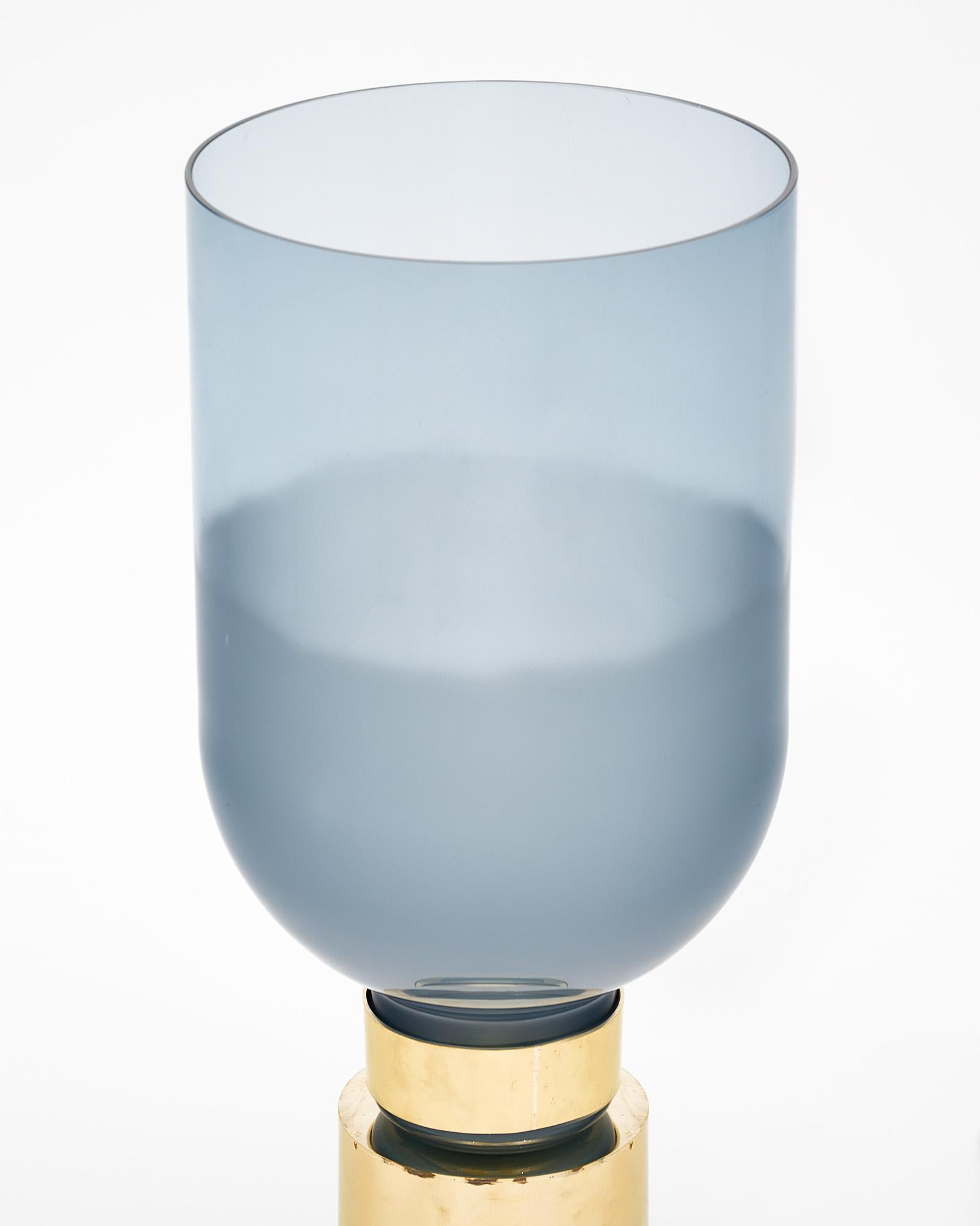 Lampes urne en verre de Murano bleu Bon état - En vente à Austin, TX