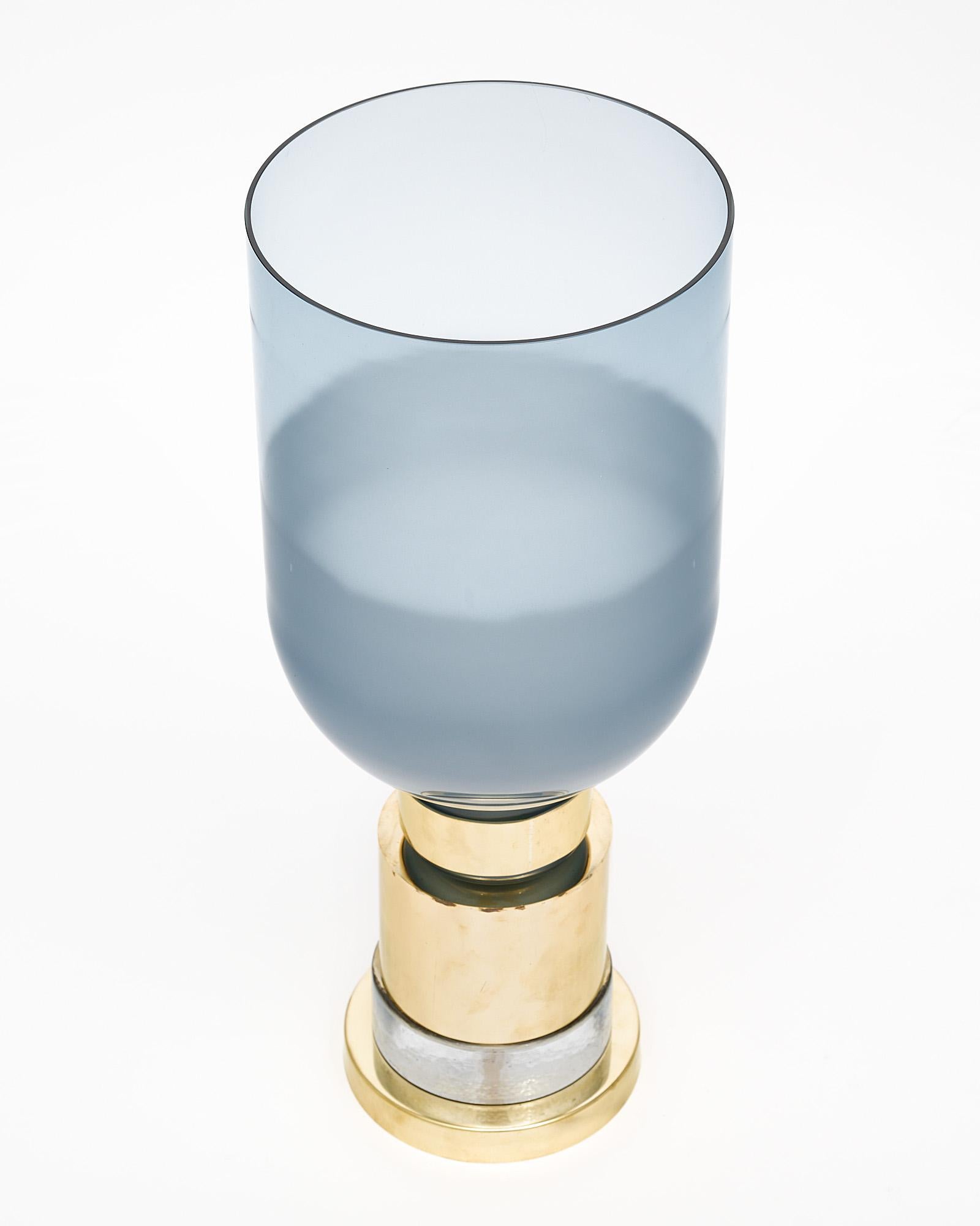 Verre de Murano Lampes urne en verre de Murano bleu en vente