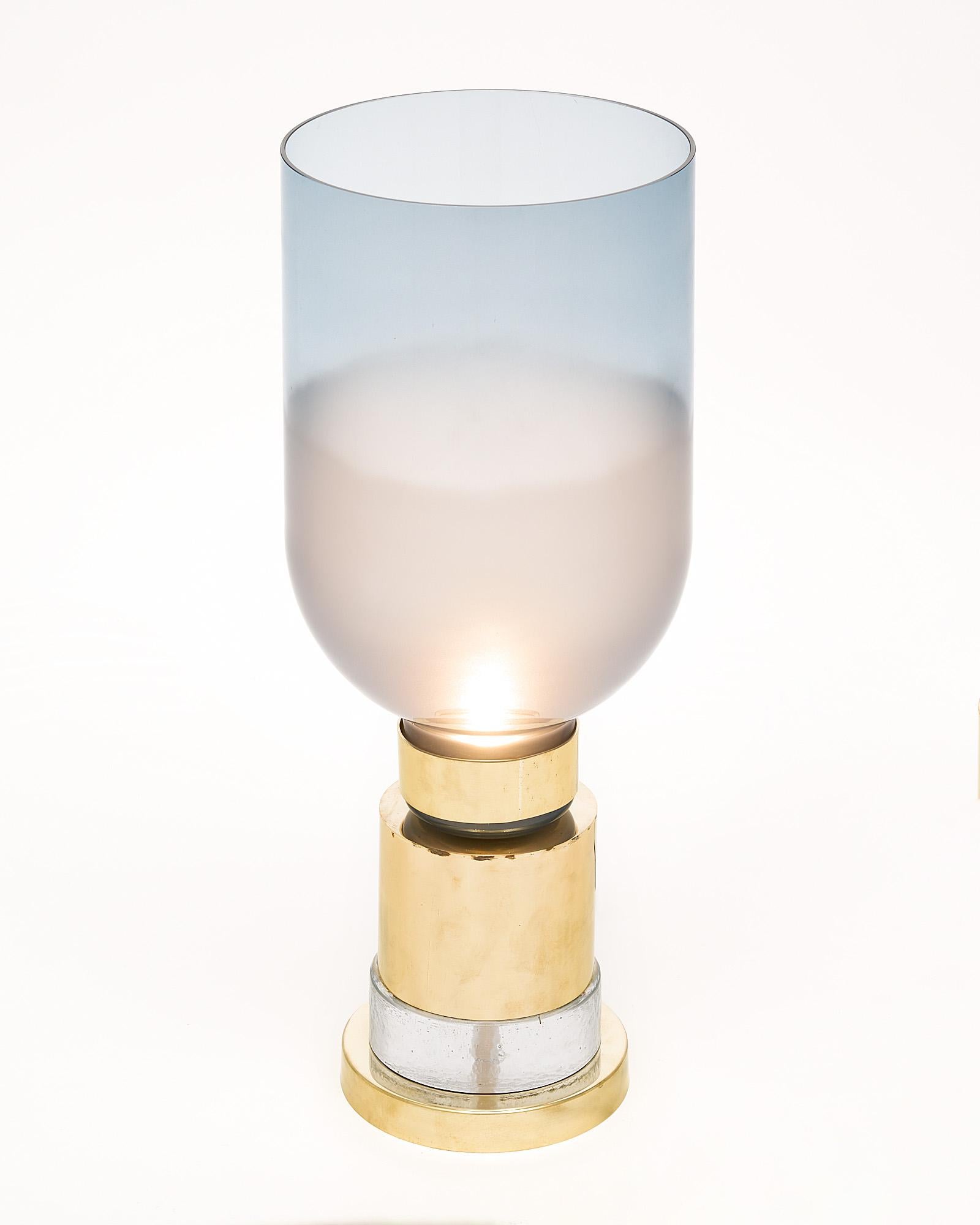 Lampes urne en verre de Murano bleu en vente 1