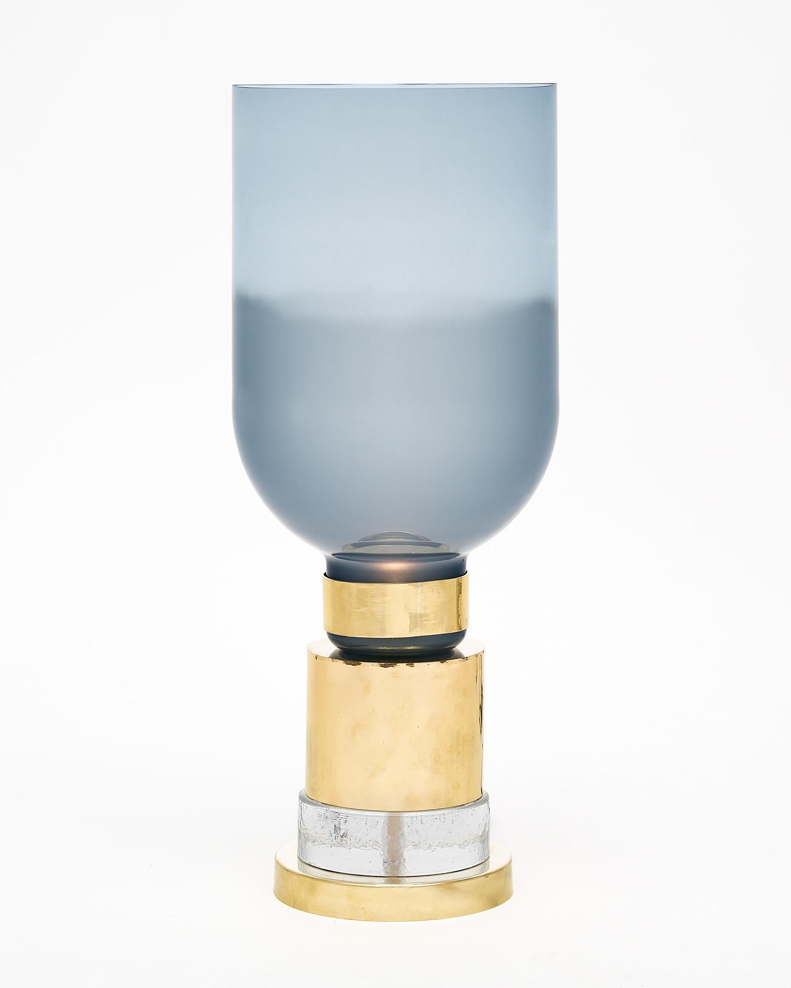 Lampes urne en verre de Murano bleu en vente 2