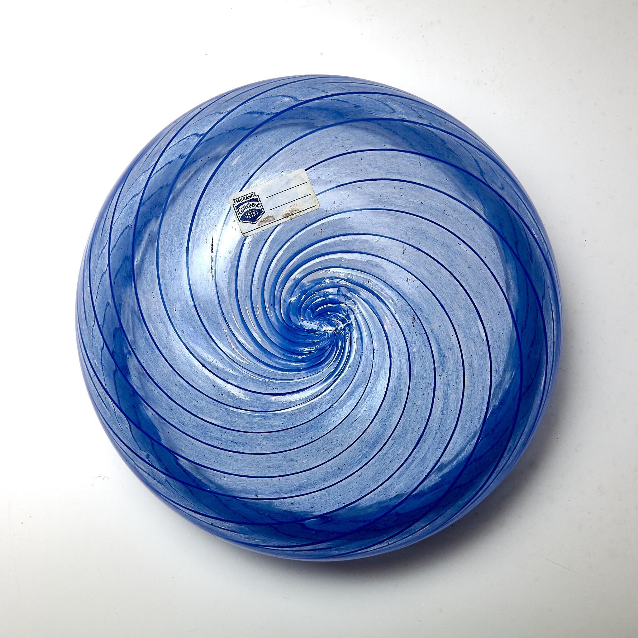 Jarrón azul de cristal de Murano de Cenedese Vetri - Italia, circa 1950 en Bueno estado para la venta en Barcelona, ES