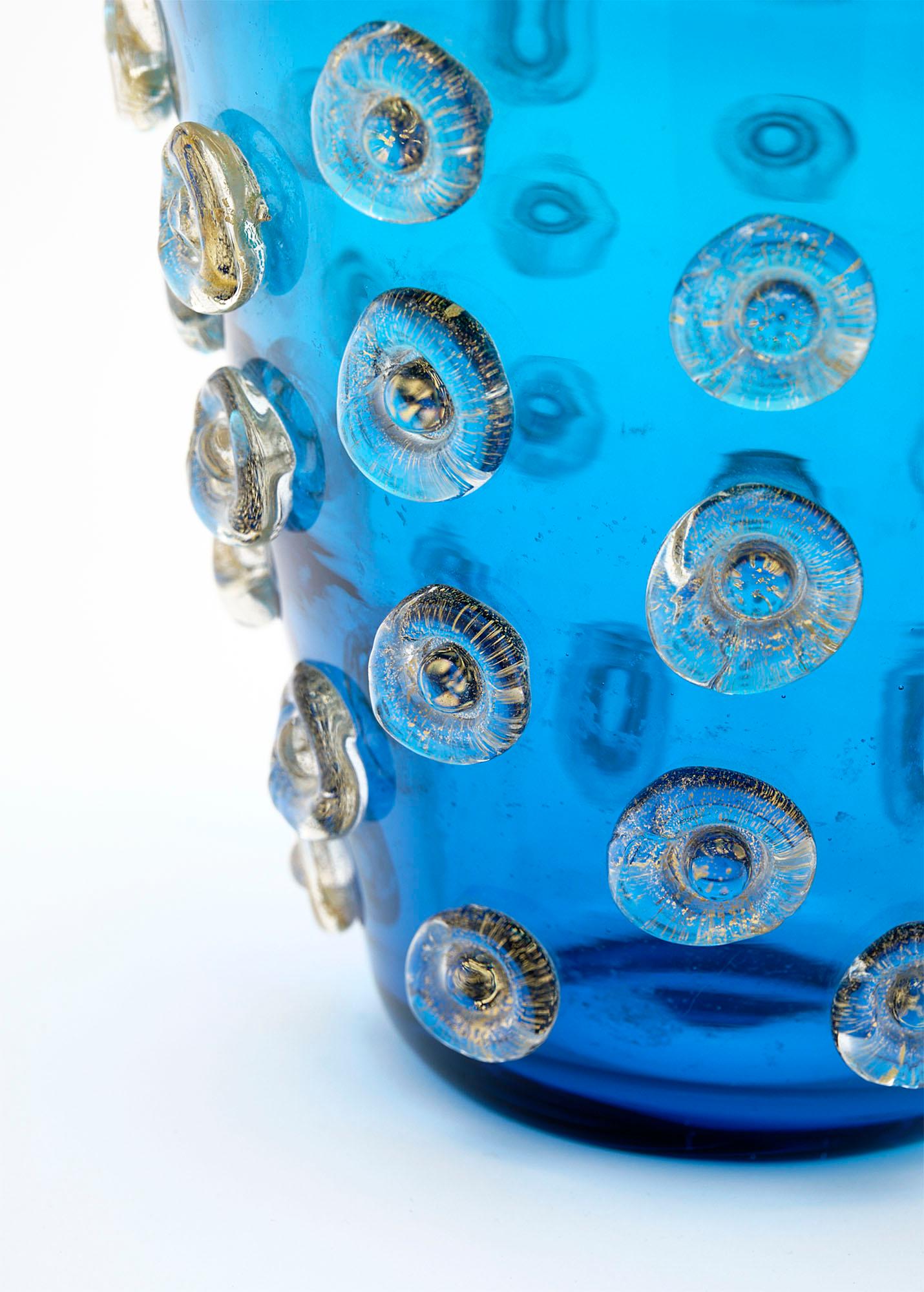 Murano Glass Blue Vases In Good Condition In Austin, TX