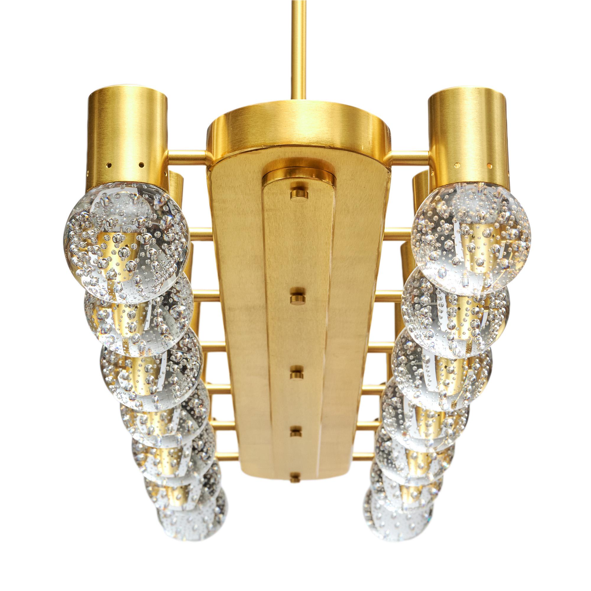 Laiton Lustre Bolle en verre de Murano en vente