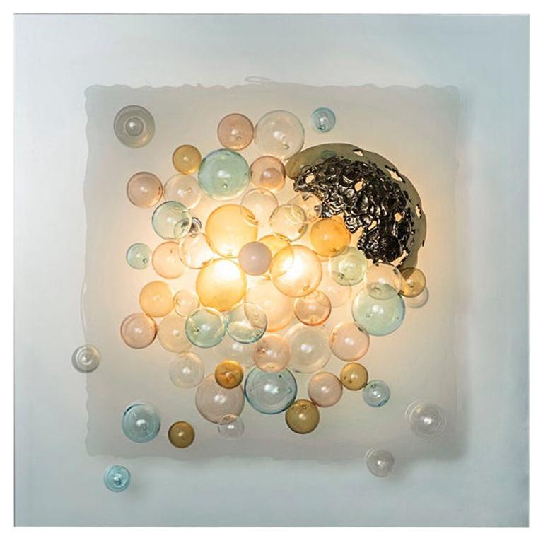 Murano Glass "Bolle in Aria" Wall Sconce, Angelo Brotto For Sale