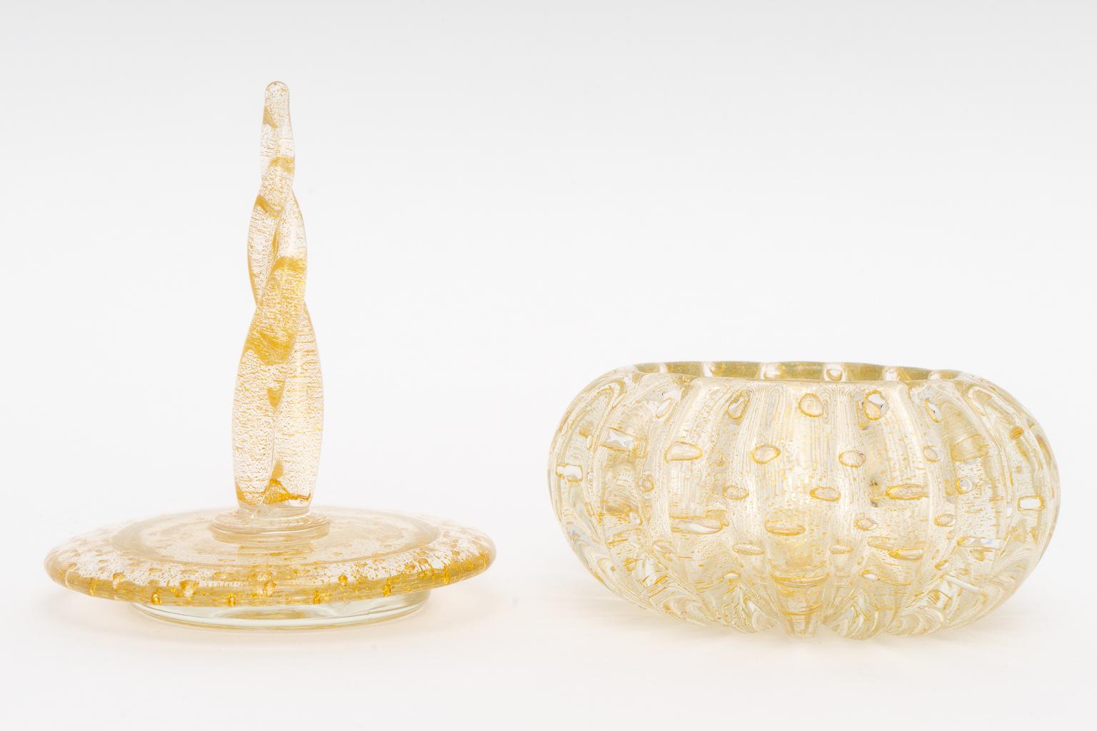 Italian Barovier et Toso Murano Glass Bonbonniere Dish For Sale