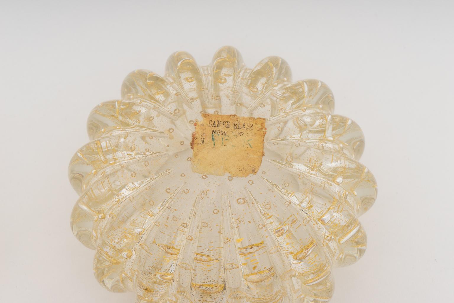 20th Century Barovier et Toso Murano Glass Bonbonniere Dish For Sale
