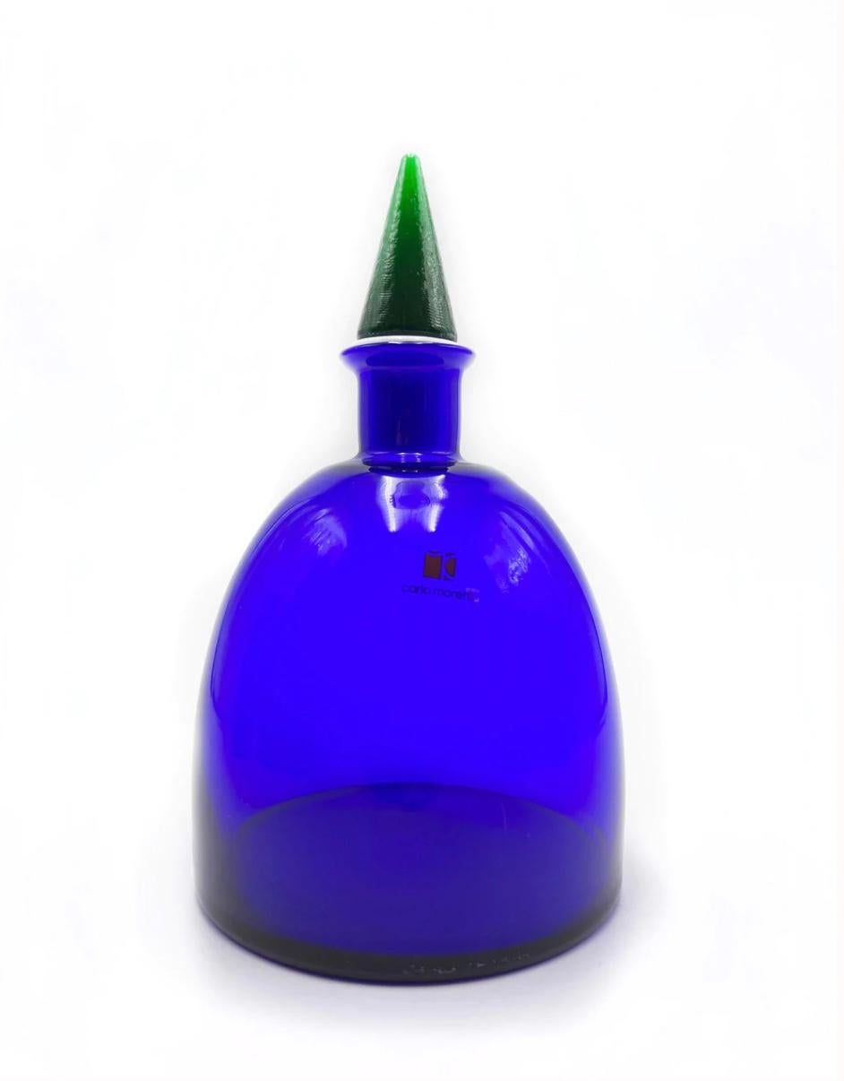 Mid-Century Modern Murano Glass Bottle by Carlo Moretti from the 1980s