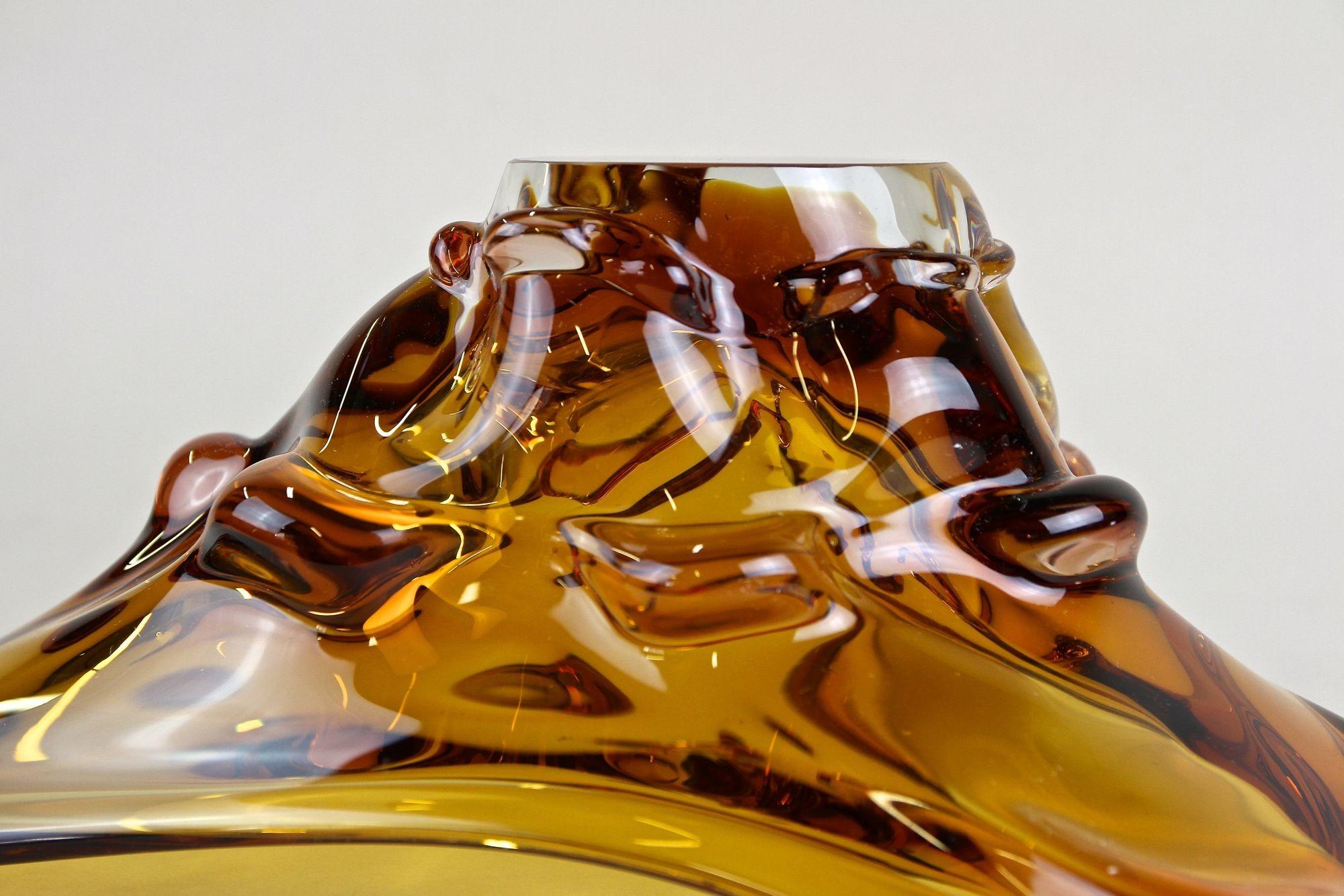 Bol en verre de Murano couleur ambre Milieu du siècle, Italie, vers 1960/70 en vente 9