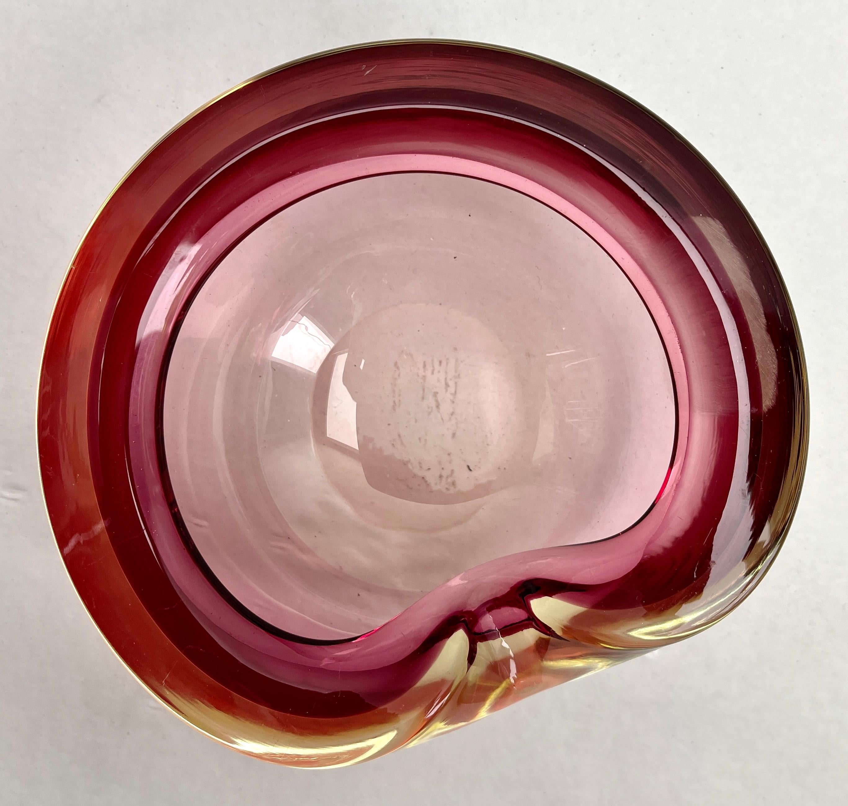 Cuenco de cristal de Murano Atribuido a Flavio Poli para Somerso Años 60 Italiano en venta