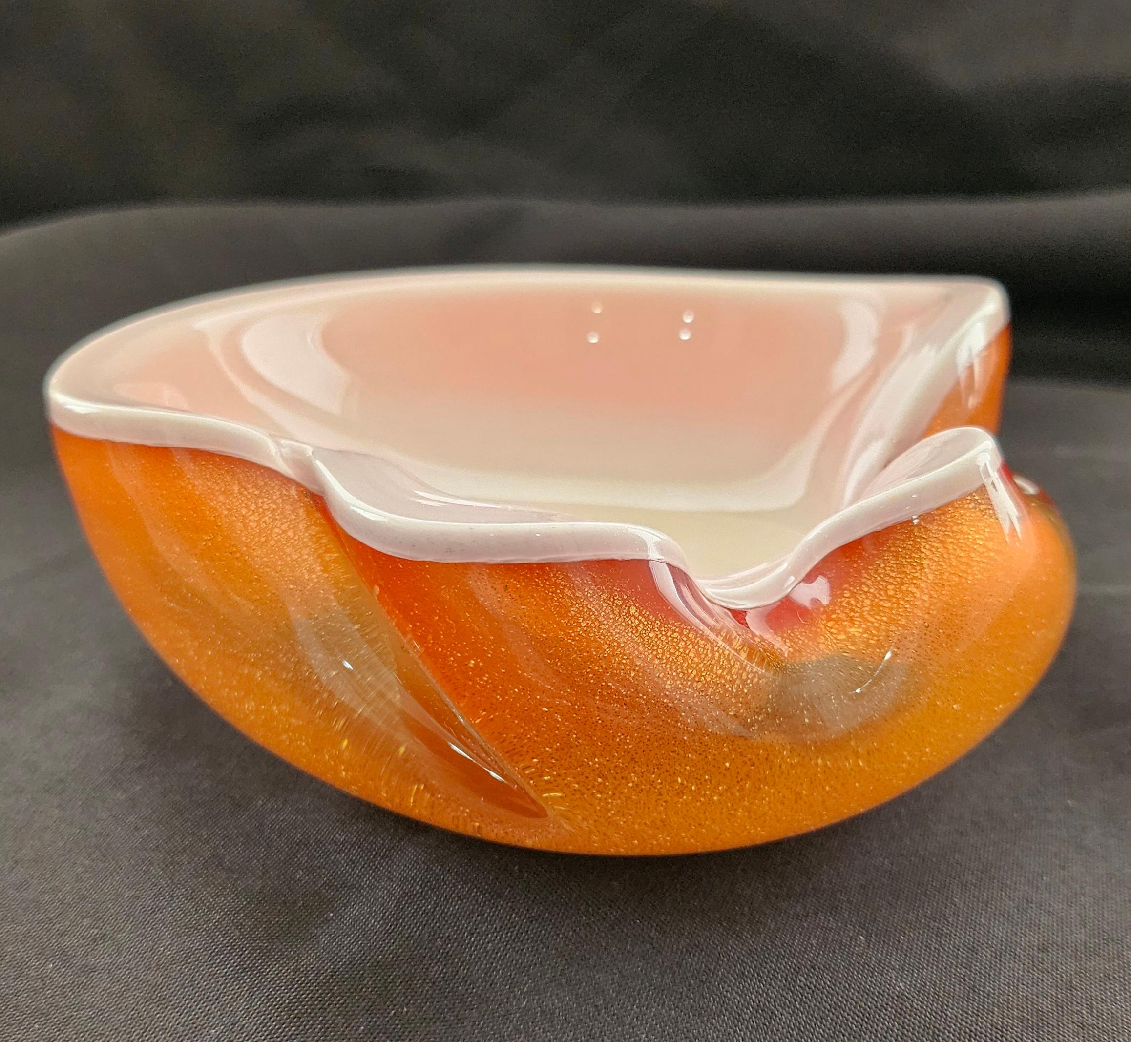 italien Bol en verre de Murano avec Polveri dorés d'Alfredo Barbini pour Camer - VENTE DE LIQUIDATION en vente