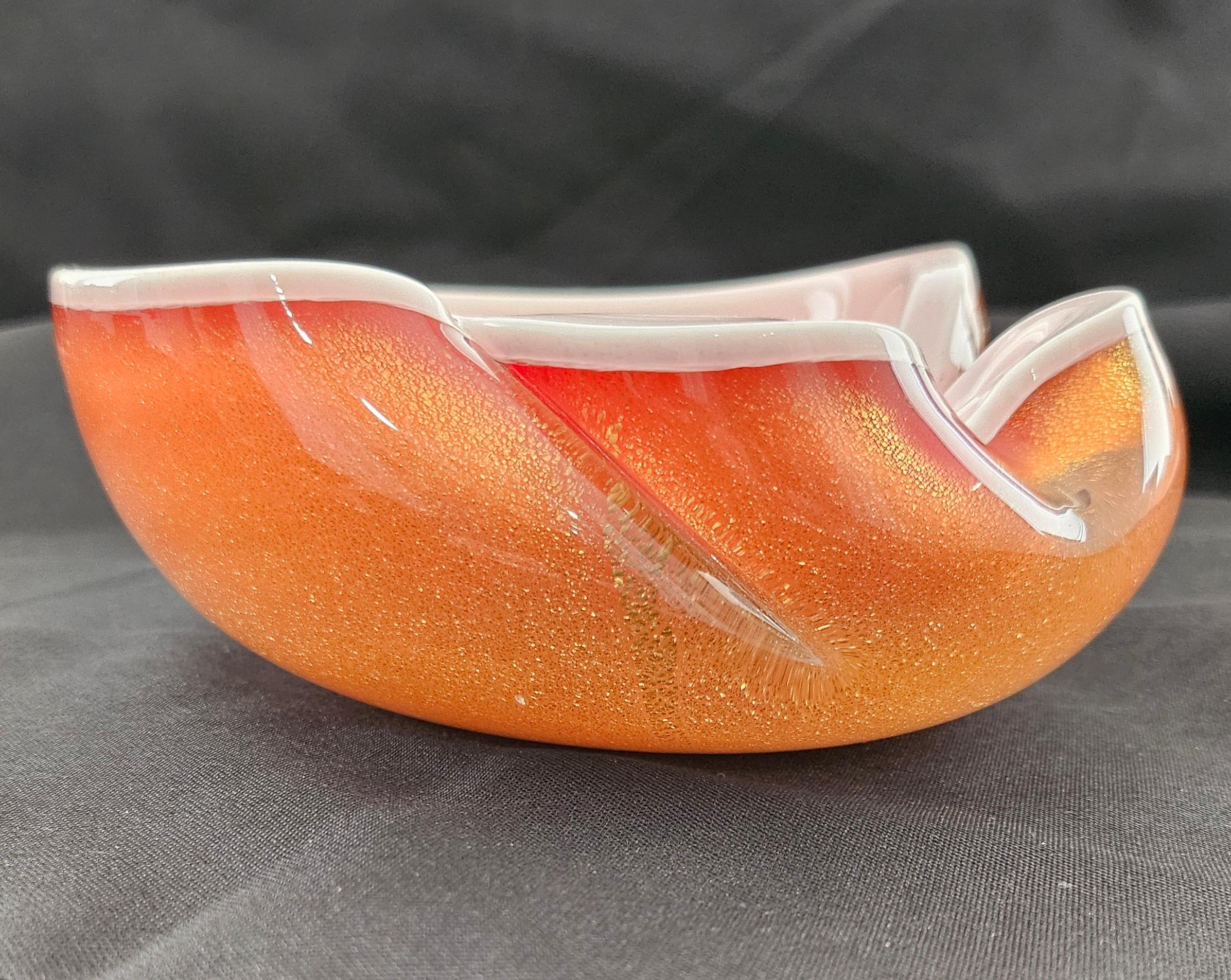 Autre Bol en verre de Murano avec Polveri dorés d'Alfredo Barbini pour Camer - VENTE DE LIQUIDATION en vente