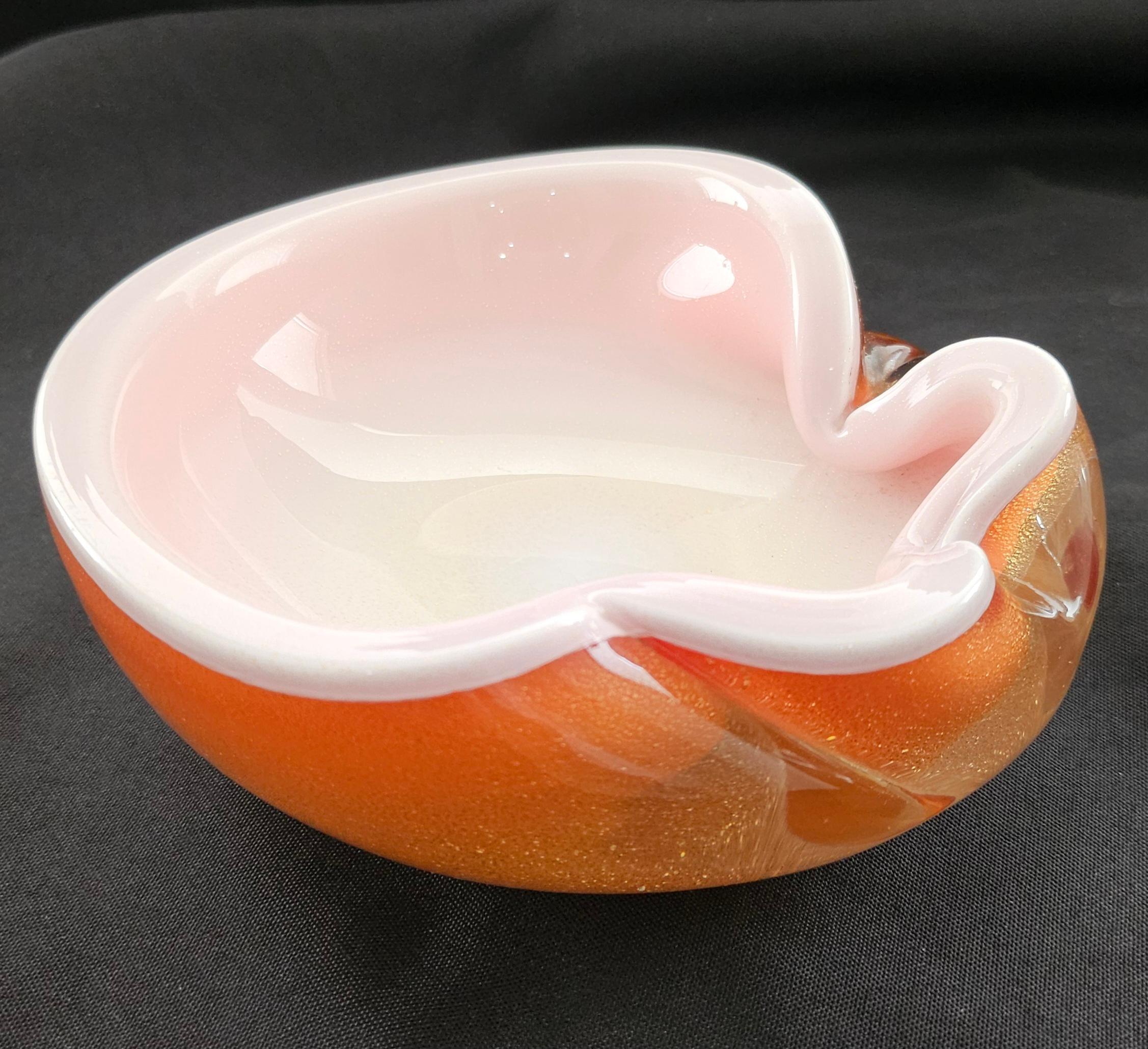 Bol en verre de Murano avec Polveri dorés d'Alfredo Barbini pour Camer - VENTE DE LIQUIDATION Bon état - En vente à Warrenton, OR