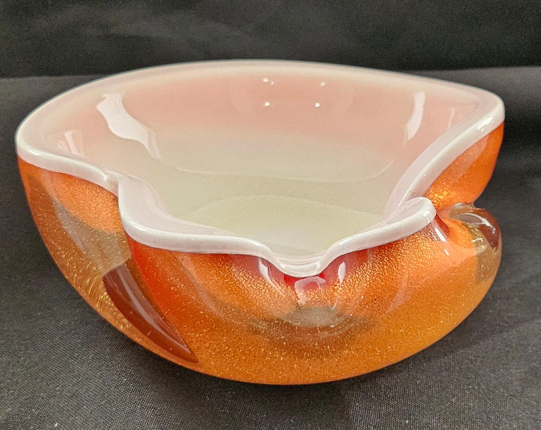 Bol en verre de Murano avec Polveri dorés d'Alfredo Barbini pour Camer - VENTE DE LIQUIDATION en vente 1