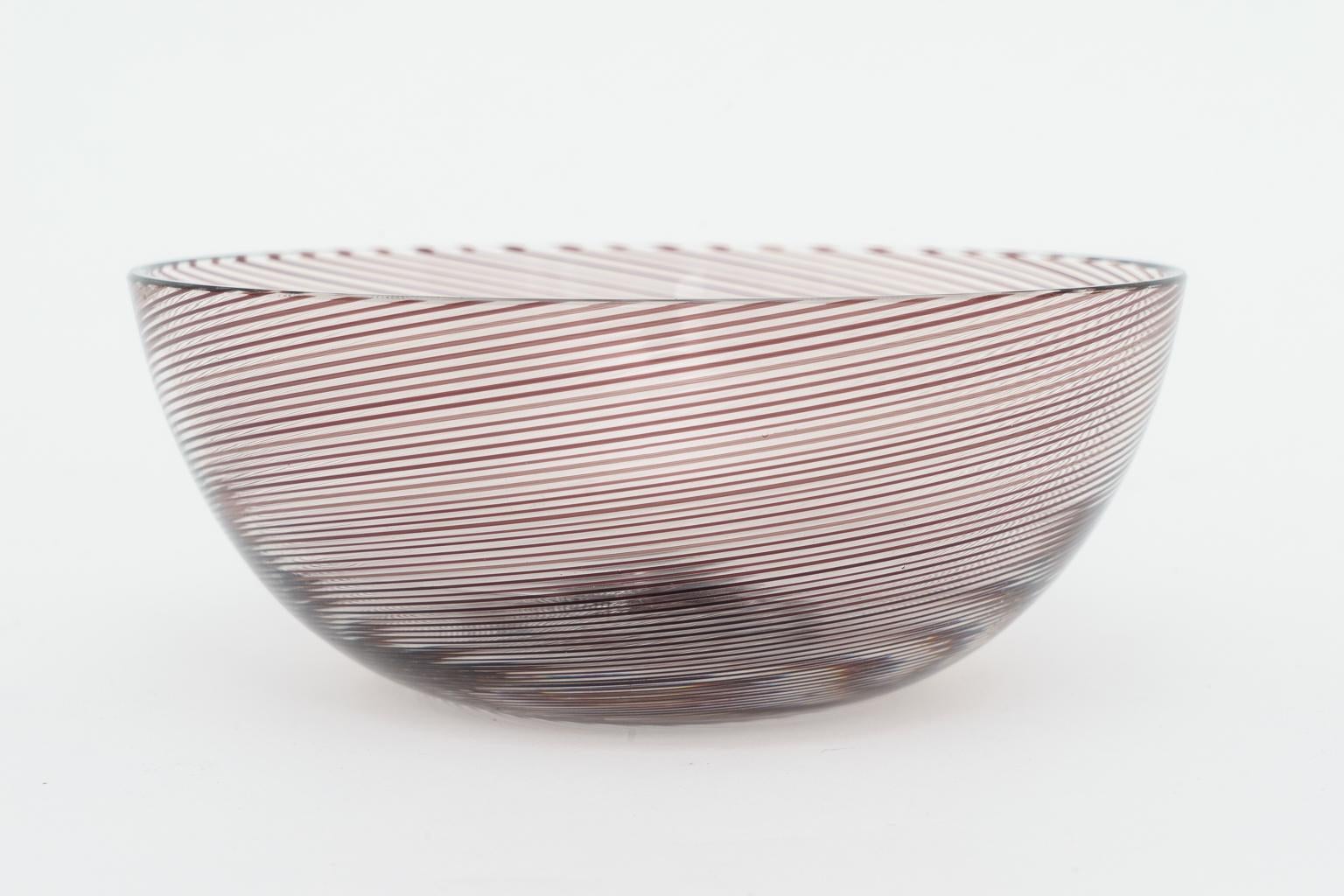 Murano Glass Bowl by Venini In Good Condition In West Palm Beach, FL