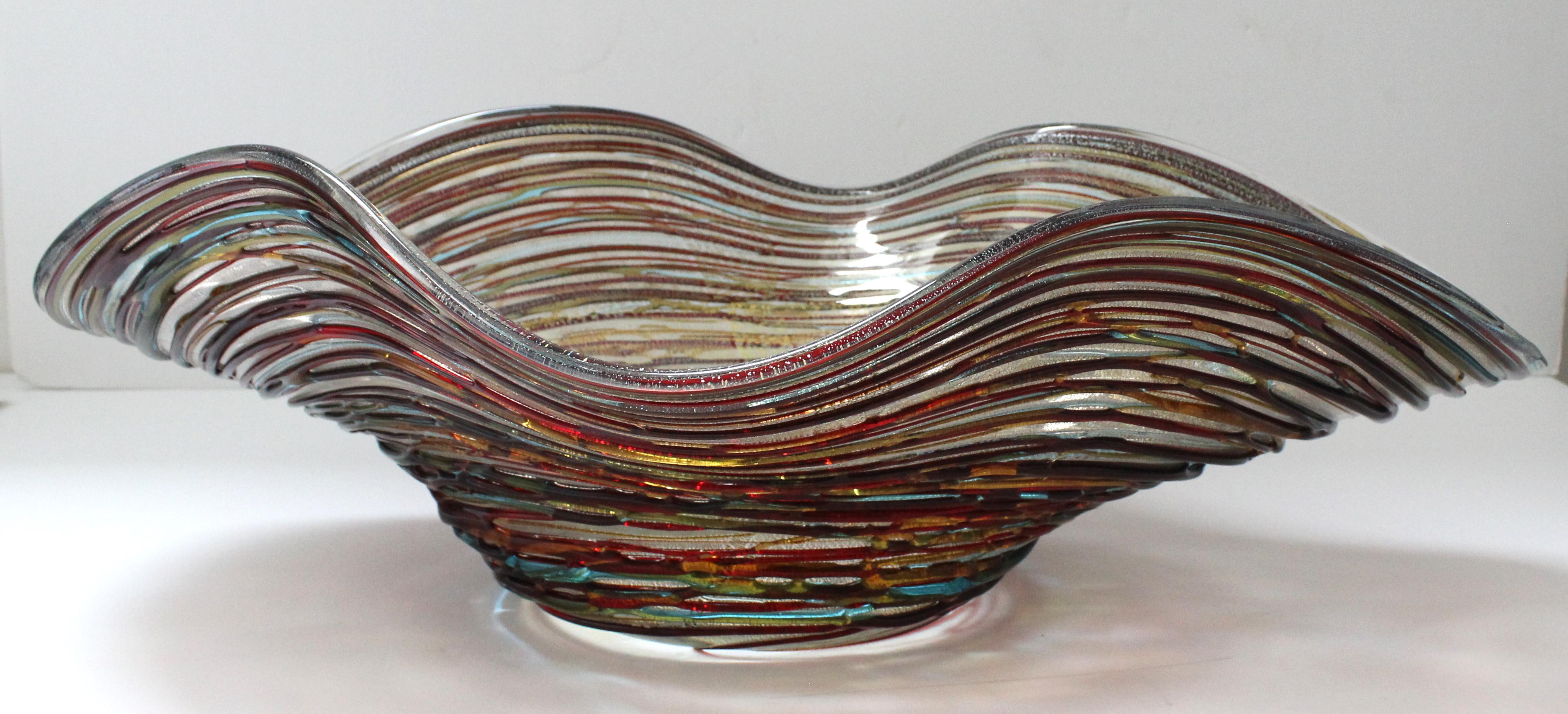 Hand-Crafted Murano Glass Bowl by Vetro Artistico