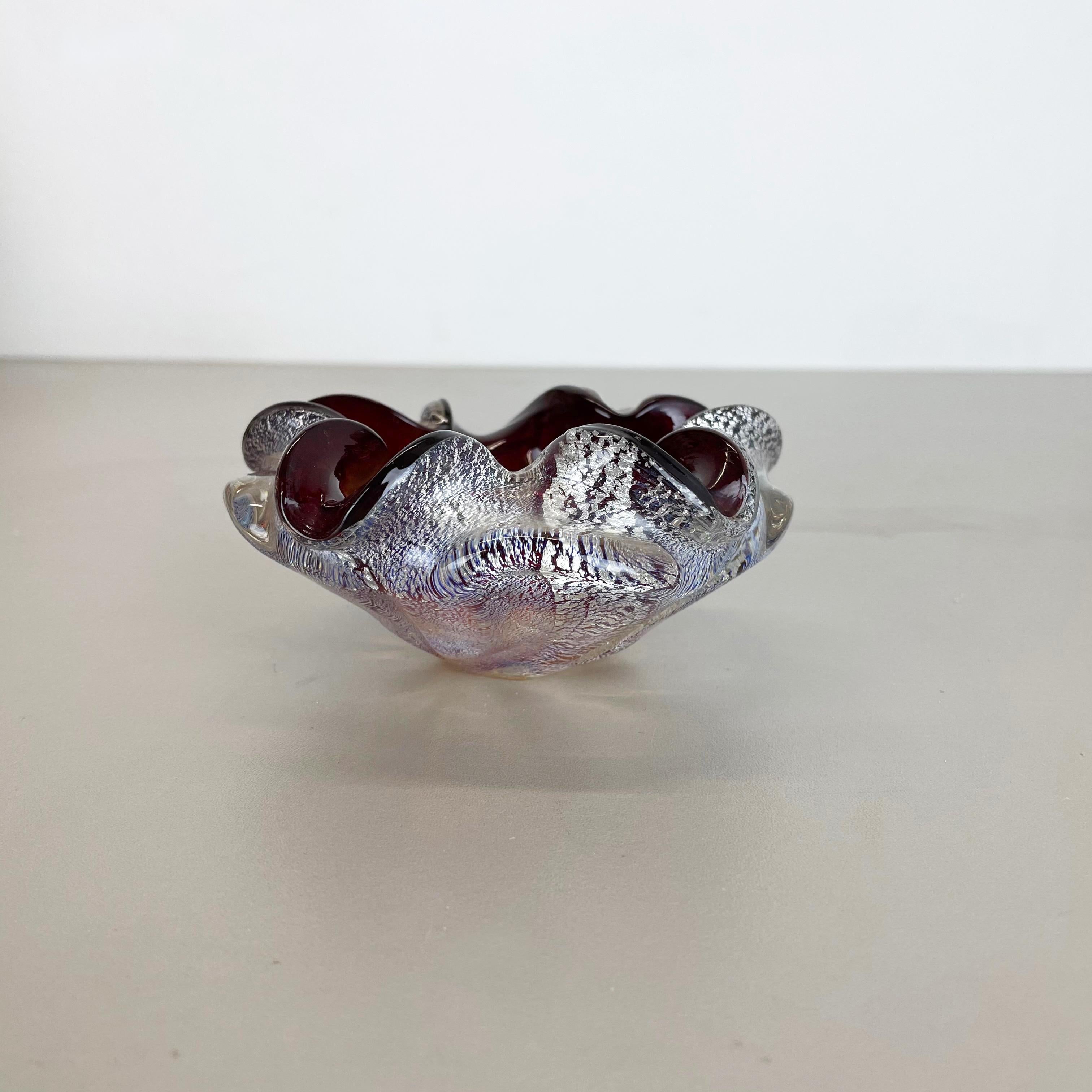 Mid-Century Modern Murano Glass Bowl Element Shell Ashtray Murano Barovier and Toso, Italy, 1970s For Sale