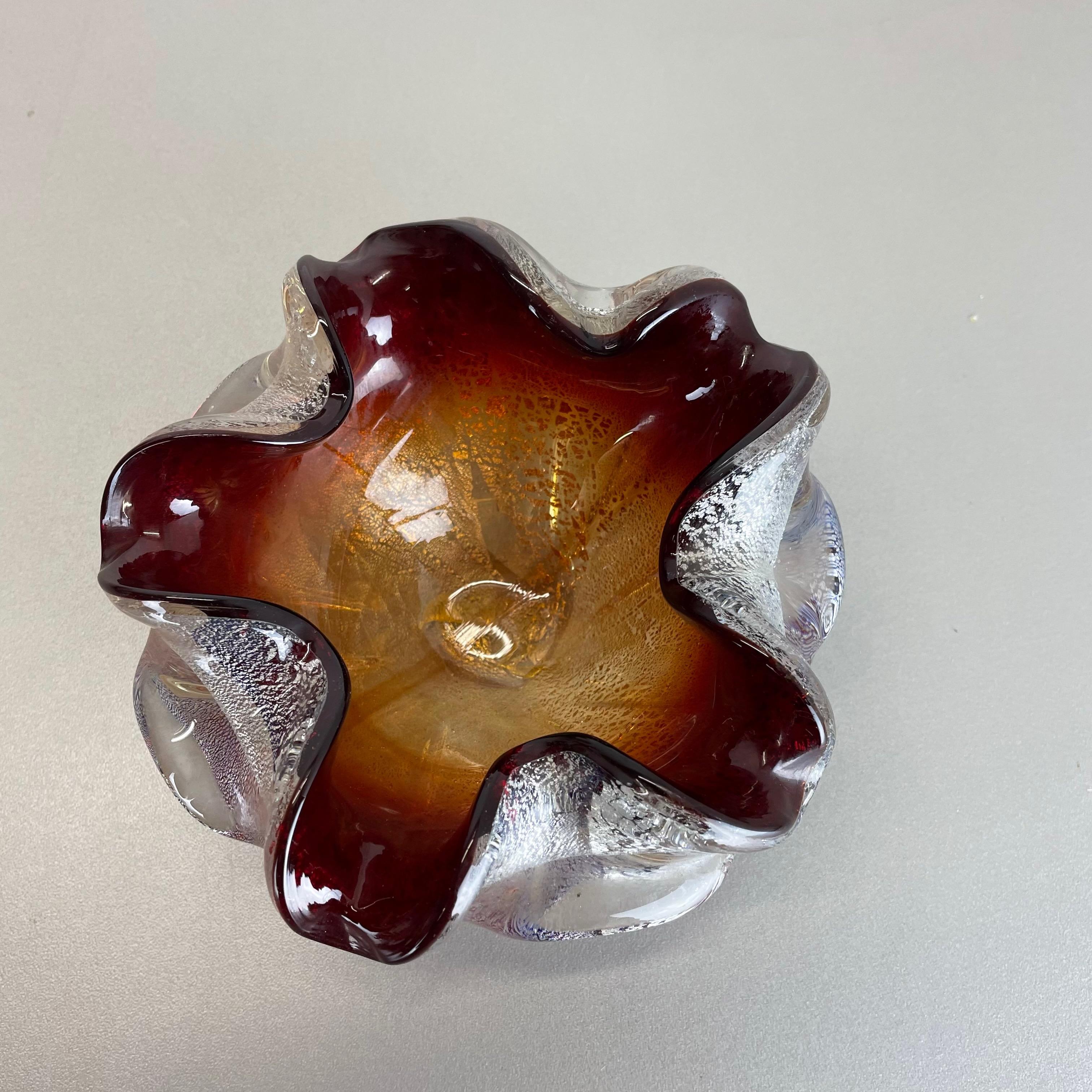 20th Century Murano Glass Bowl Element Shell Ashtray Murano Barovier and Toso, Italy, 1970s For Sale