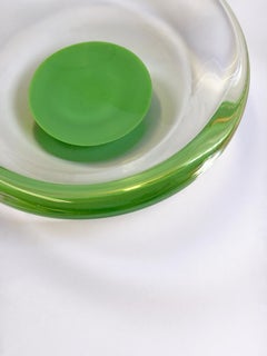 Murano Glass Bowl, Green Sommerso, Modernist Style, Italy, 1970s