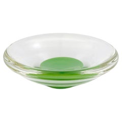 Murano Glass Bowl, Green Sommerso, Modernist Style, Italy, 1970s