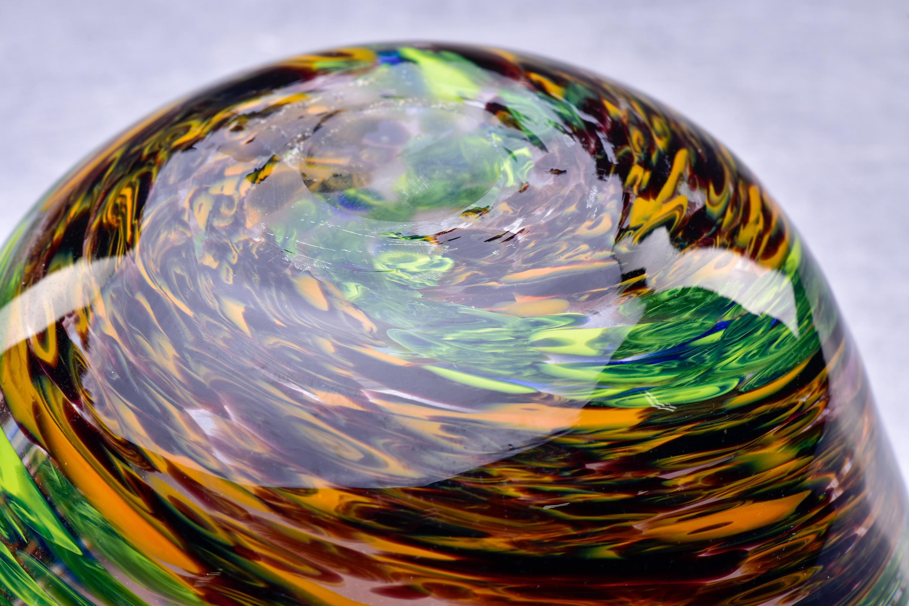 Murano Glass Bowl in Green and Earth Tones 3