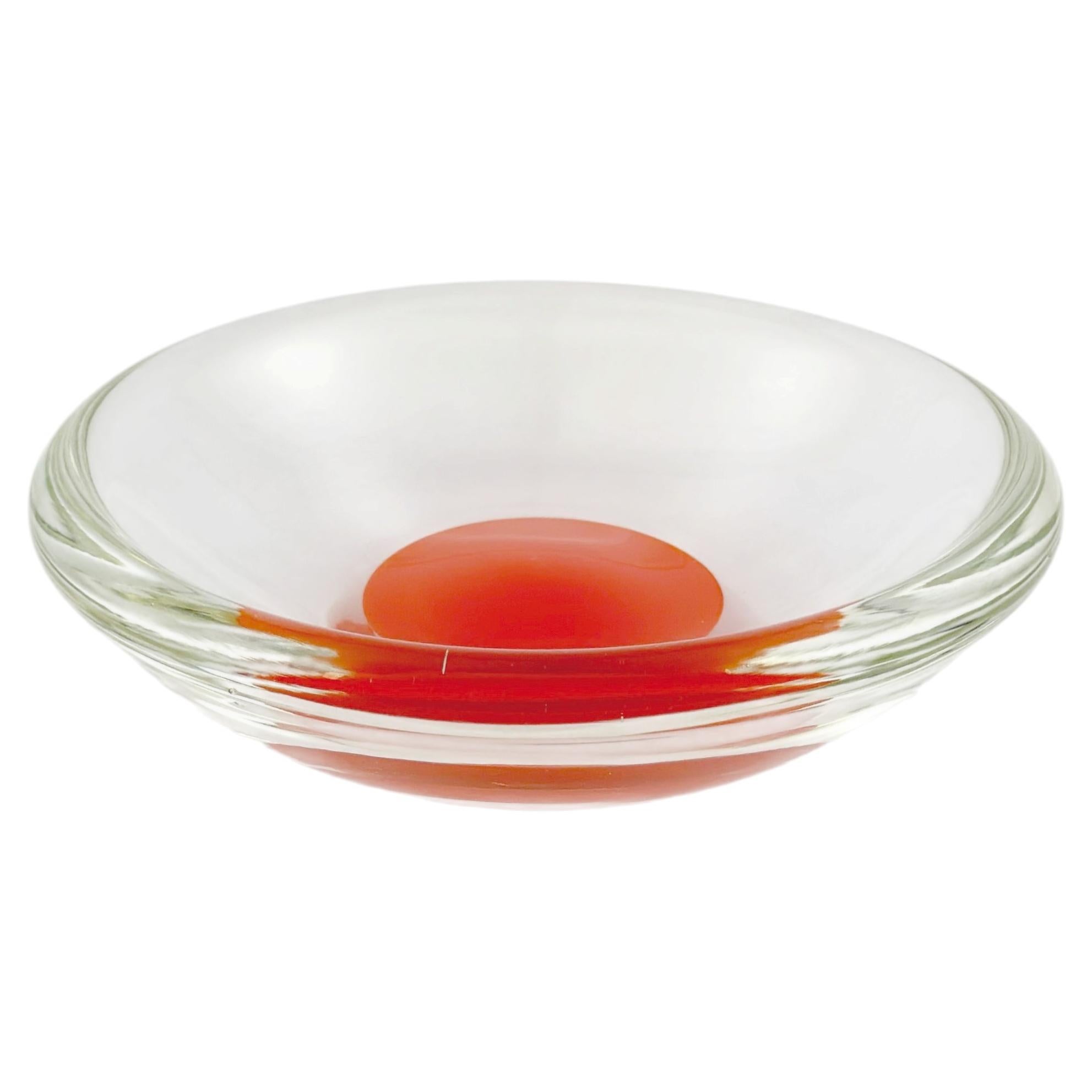 Murano Glass Bowl, Modernist Style, Red Sommerso, Italy, 1970s For Sale