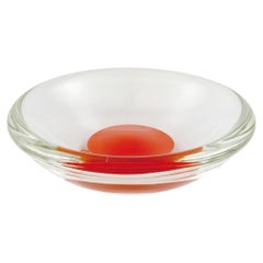 Cuenco de cristal de Murano, estilo modernista, Murano Glass Sommerso rojo, Italia, década de los 70