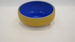 Murano Glass Bowl V. Nasson Italy, Blue and Yellow/Gold