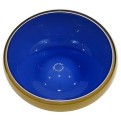 Murano Glass Bowl V. Nasson Italy, Blue and Yellow/Gold