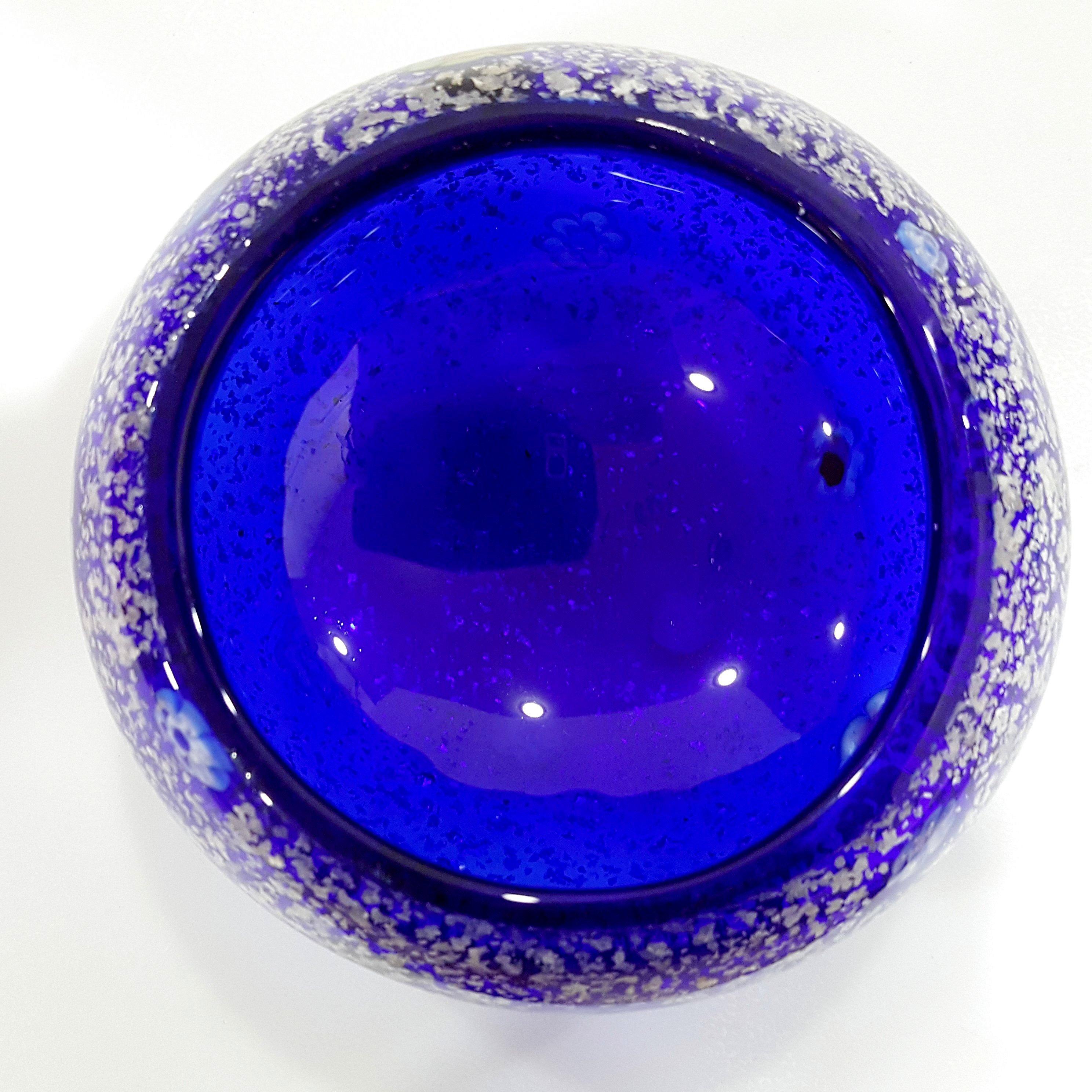 20th Century Murano Glass Bowl w/Aventurine & Millefiori, Toso (suspected) For Sale
