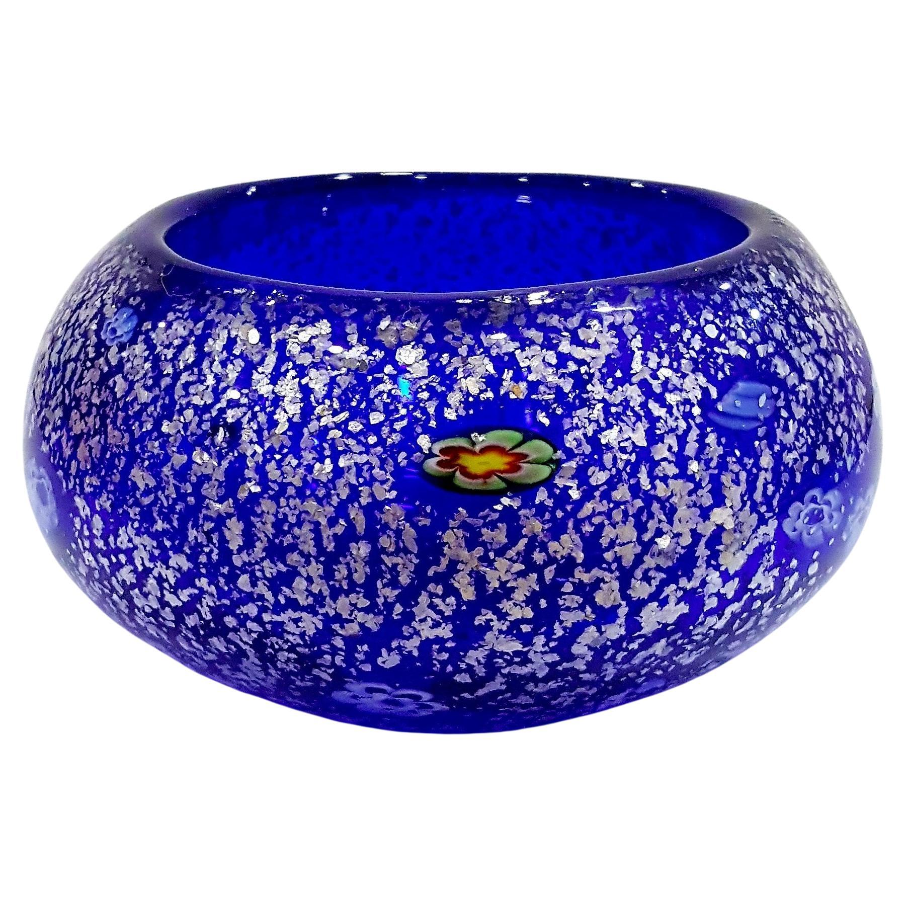 Murano Glass Bowl w/Aventurine & Millefiori, Toso (suspected) For Sale