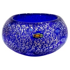 Vintage Murano Glass Bowl w/Aventurine & Millefiori, Toso (suspected)