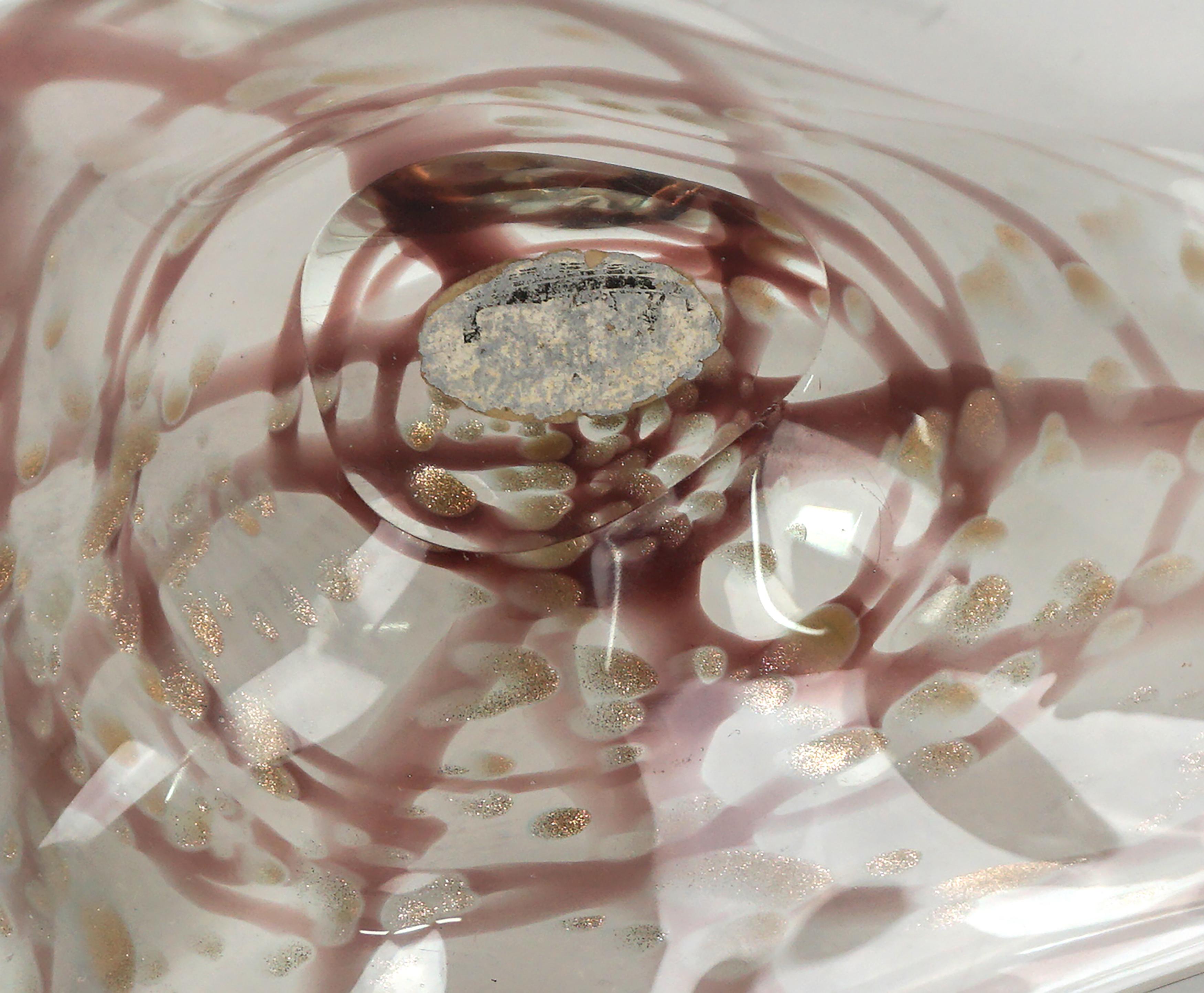 Bol en verre de Murano avec cuivre et aventurine rubis Bon état - En vente à Soquel, CA