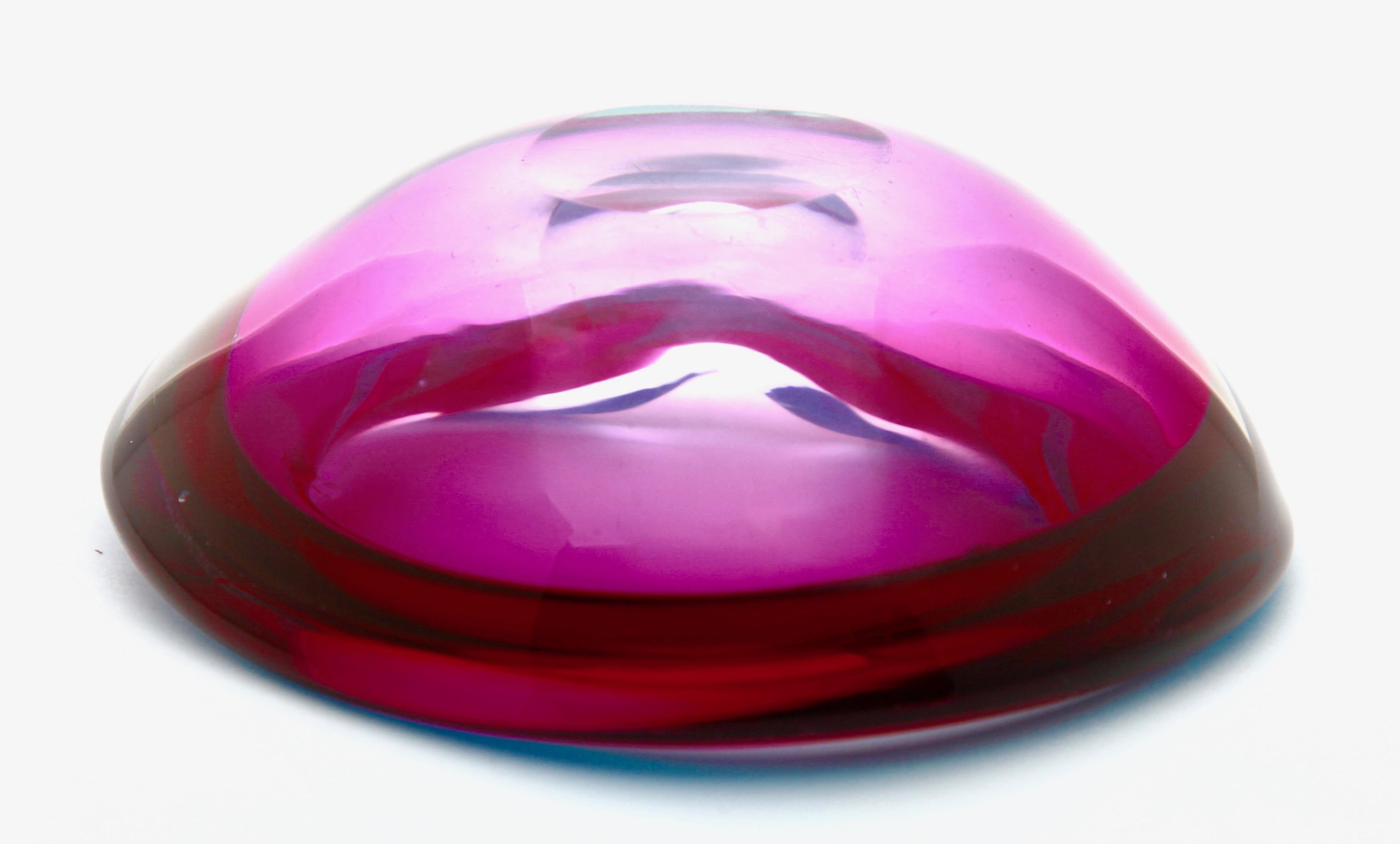 Mid-20th Century Murano Glass Bowl with Four Lobes, Attributed to Flavio Poli for Seguso