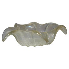 Cuenco de cristal de Murano con motas doradas, años 40
