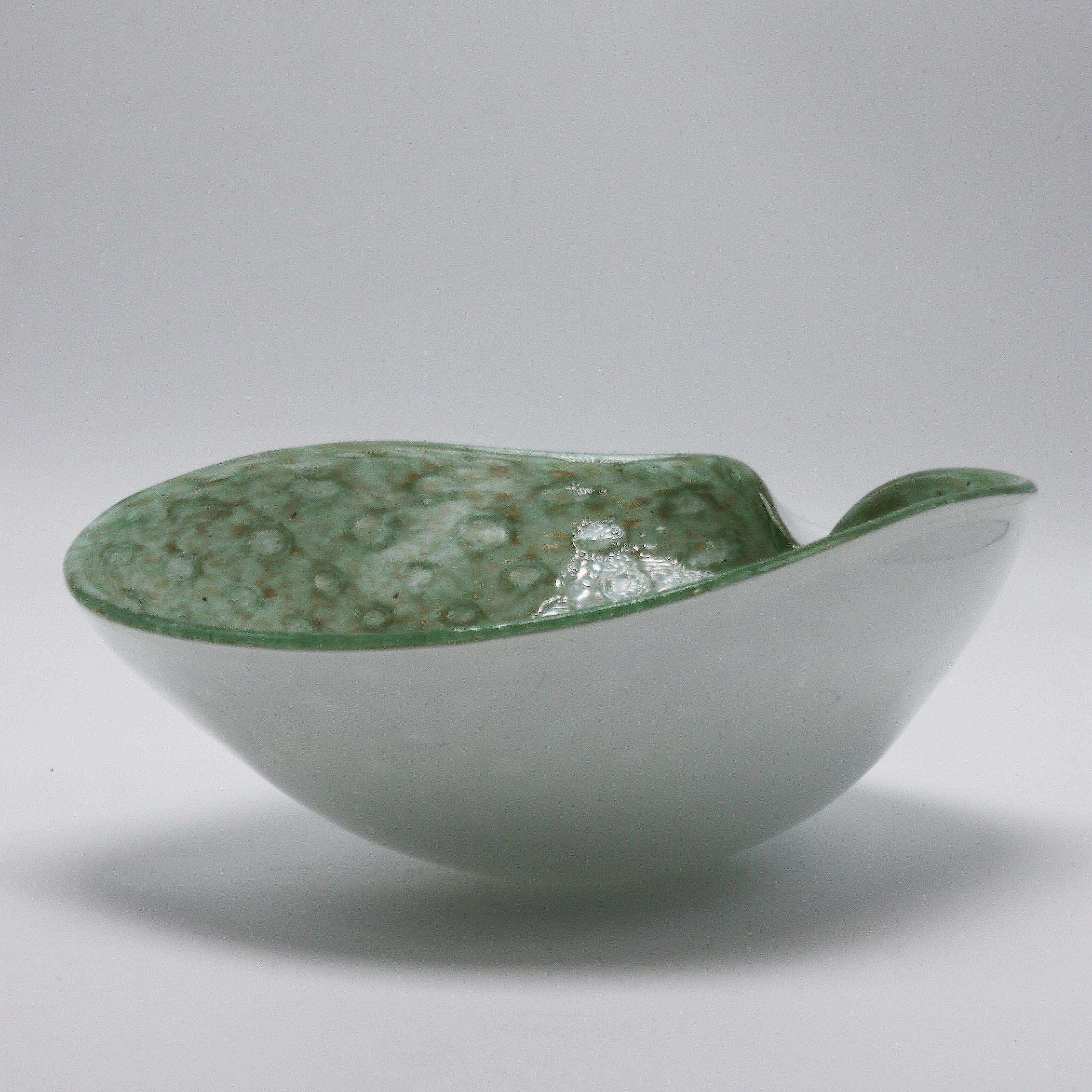 Murano glass bowl with gold flecks, circa 1960.
 